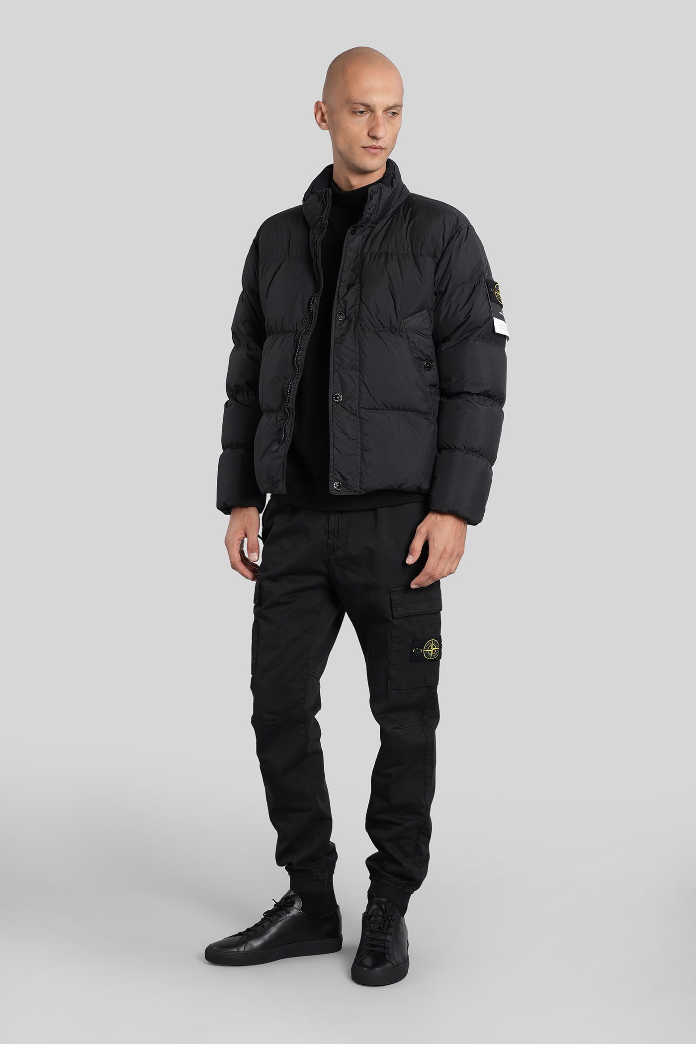 Stone Island Utility Trousers Featuring Elasticated Cuffs In Black