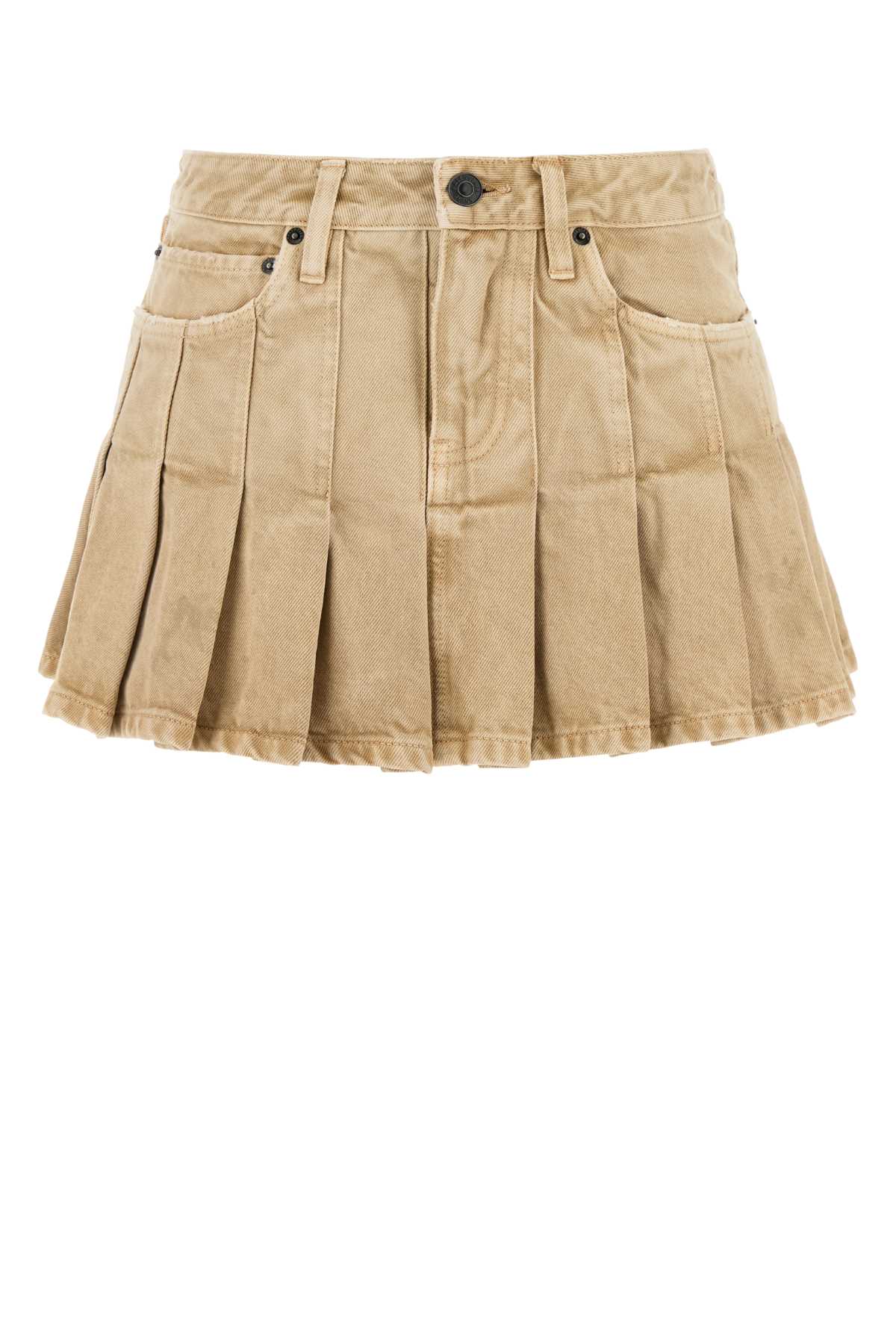 Balenciaga Beige Denim Mini Skirt