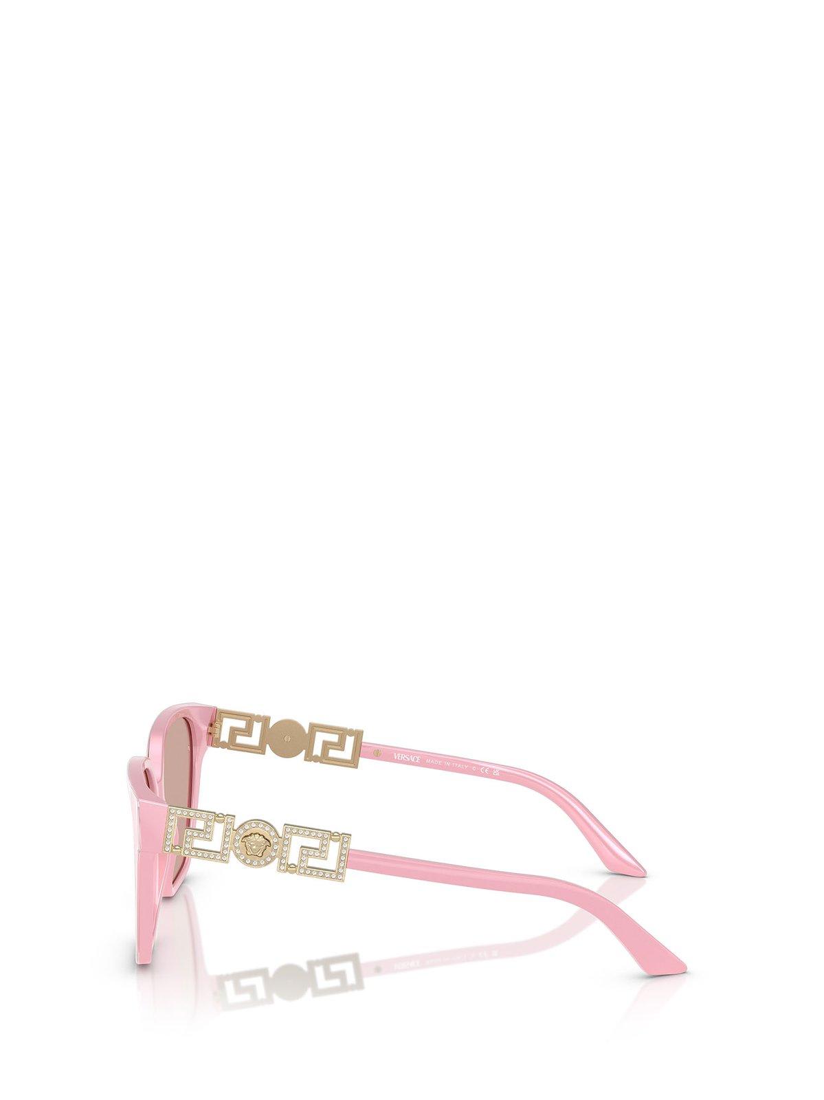 Versace 56mm Butterfly Sunglasses In 5473/5 Pastel Pink