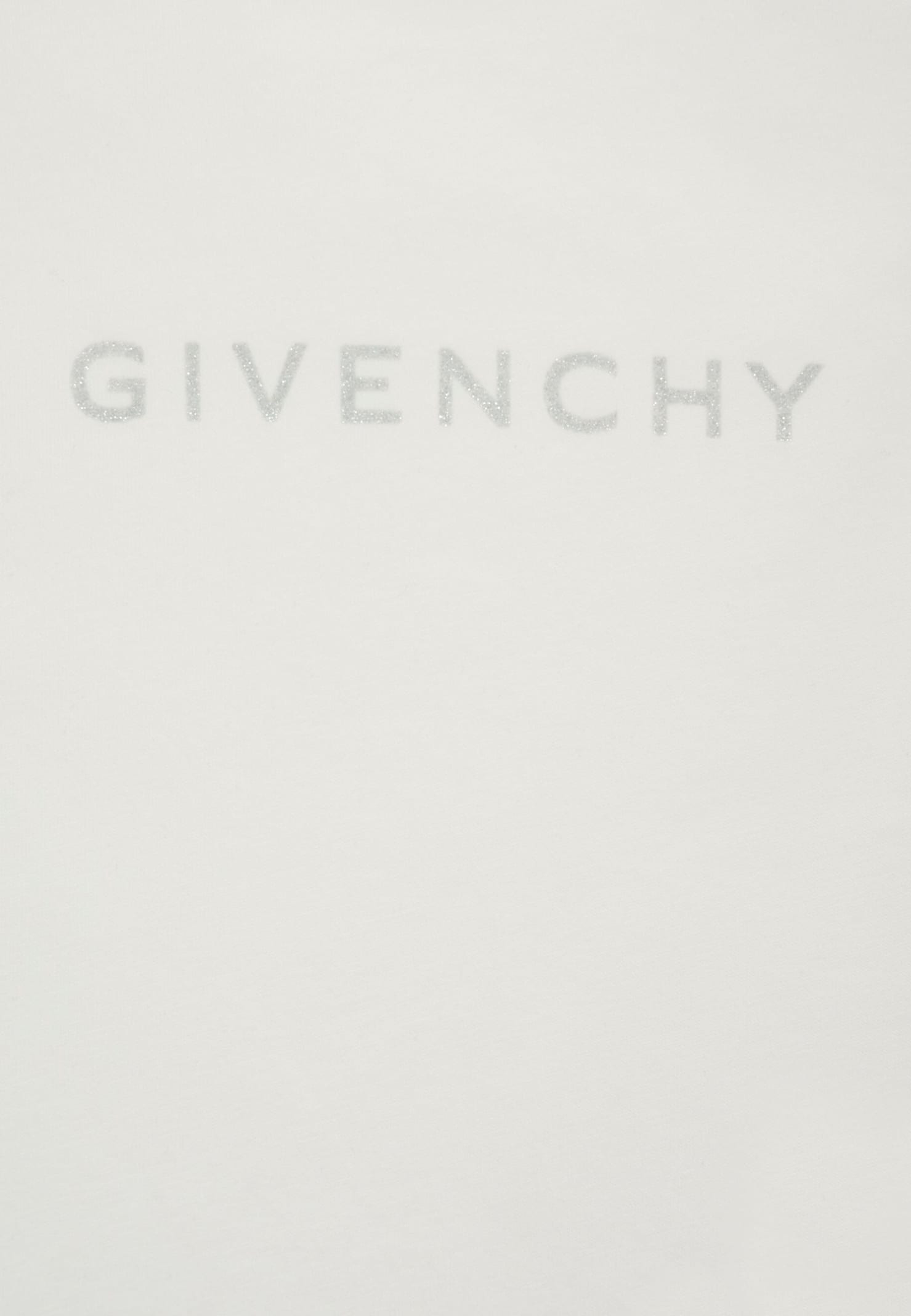 Givenchy Ivory T-shirt For Baby Girl With Logo In Animal Print