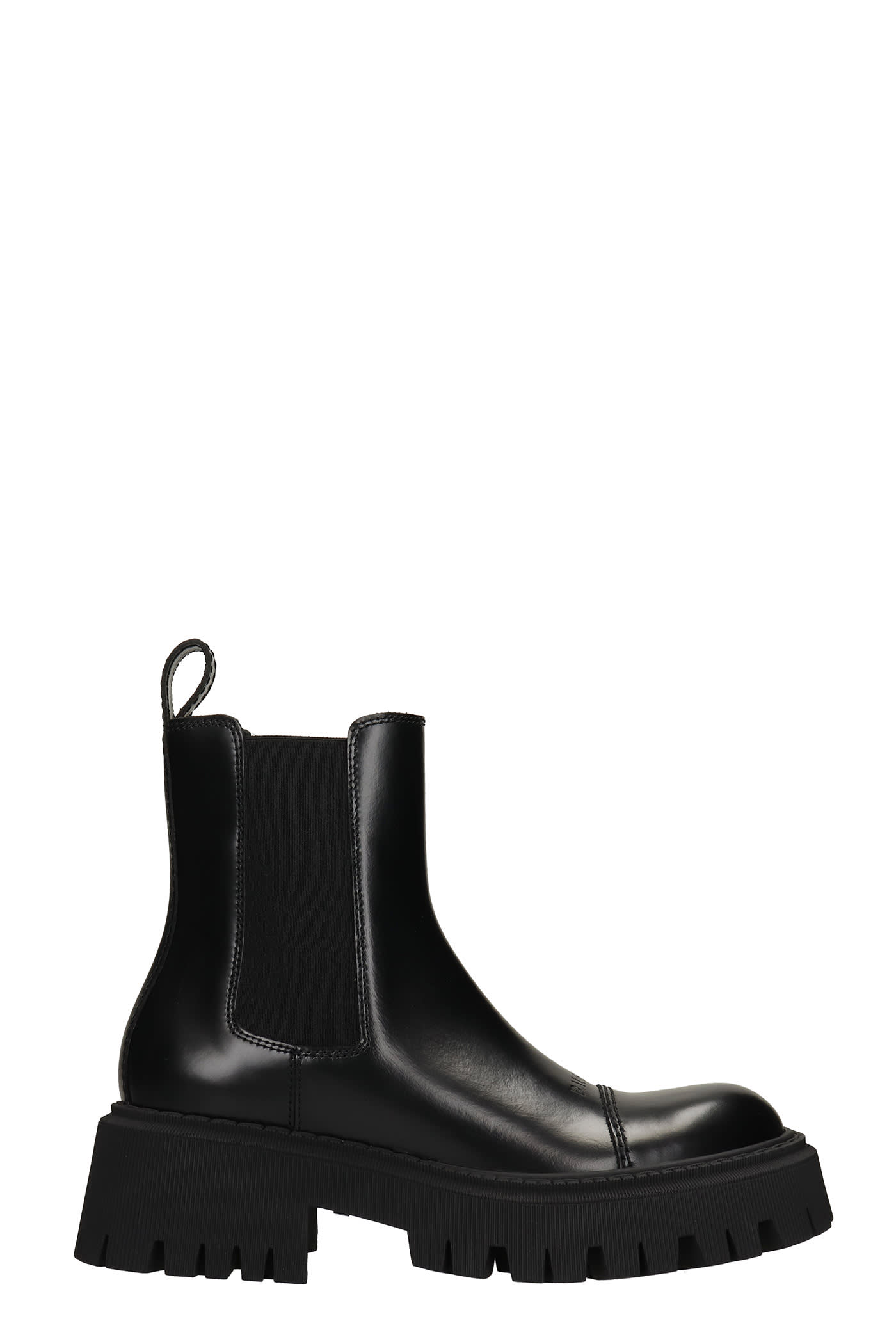 Balenciaga Tractor Ankle Boots In Black Leather