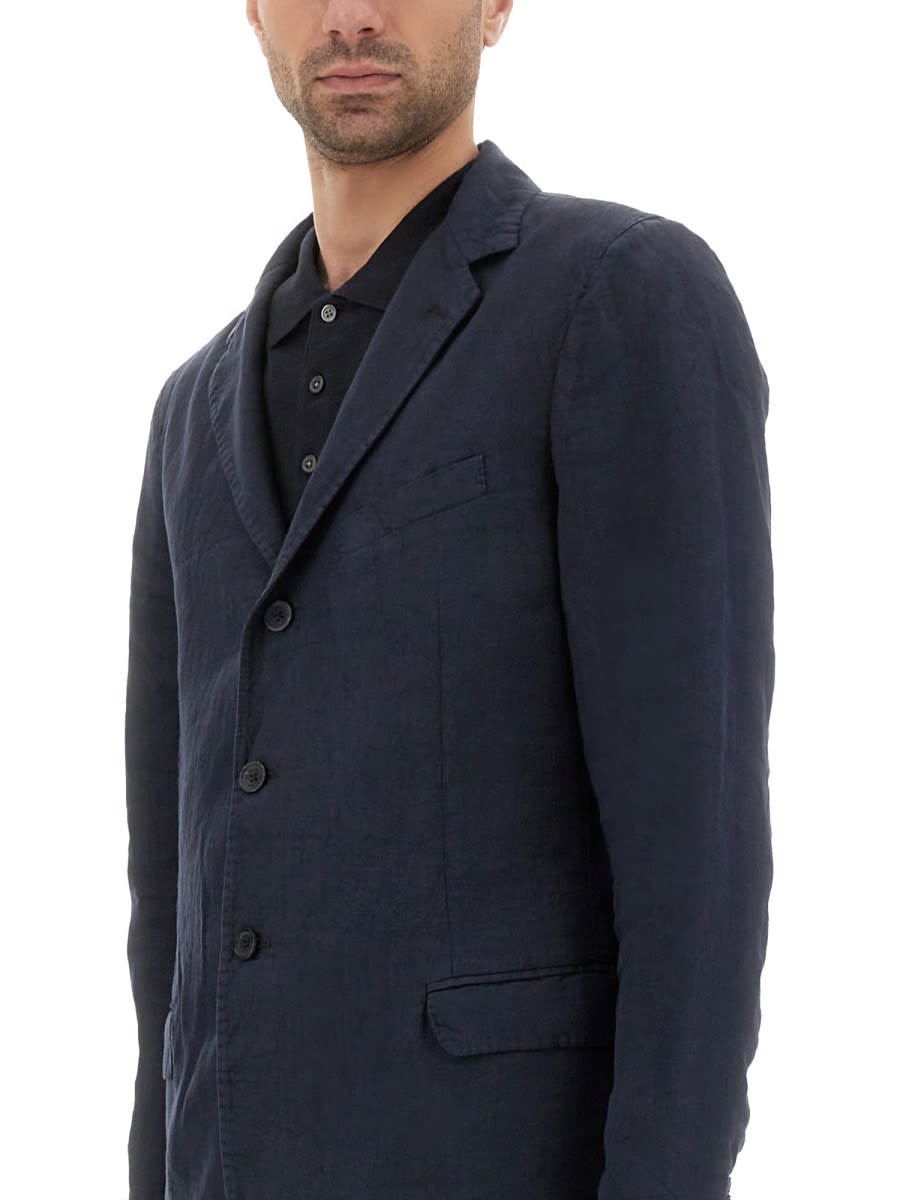 120% Lino Single-breasted Two-button Jacket In Blue