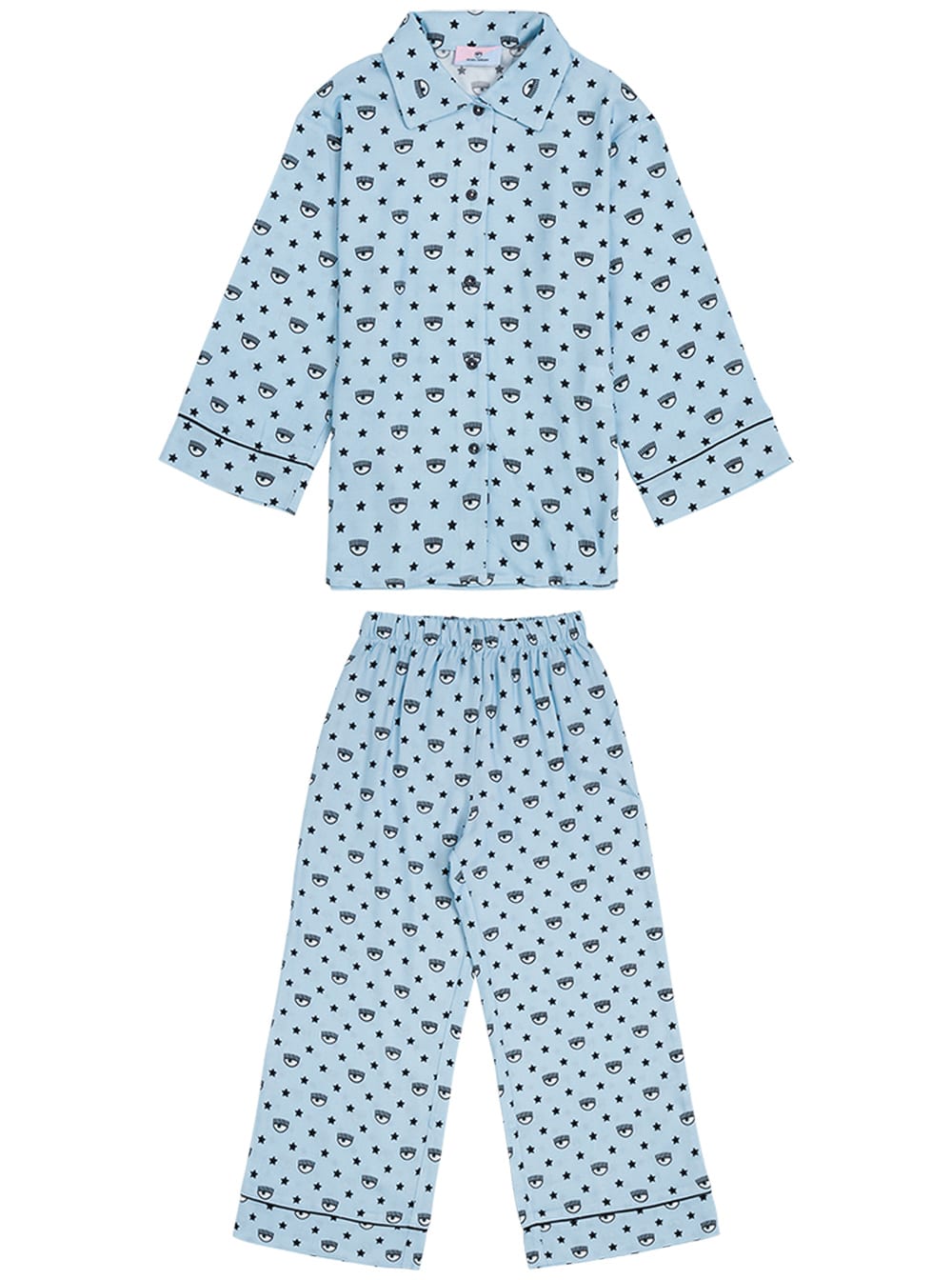 Chiara Ferragni Logomania Blue Viscose Pajamas