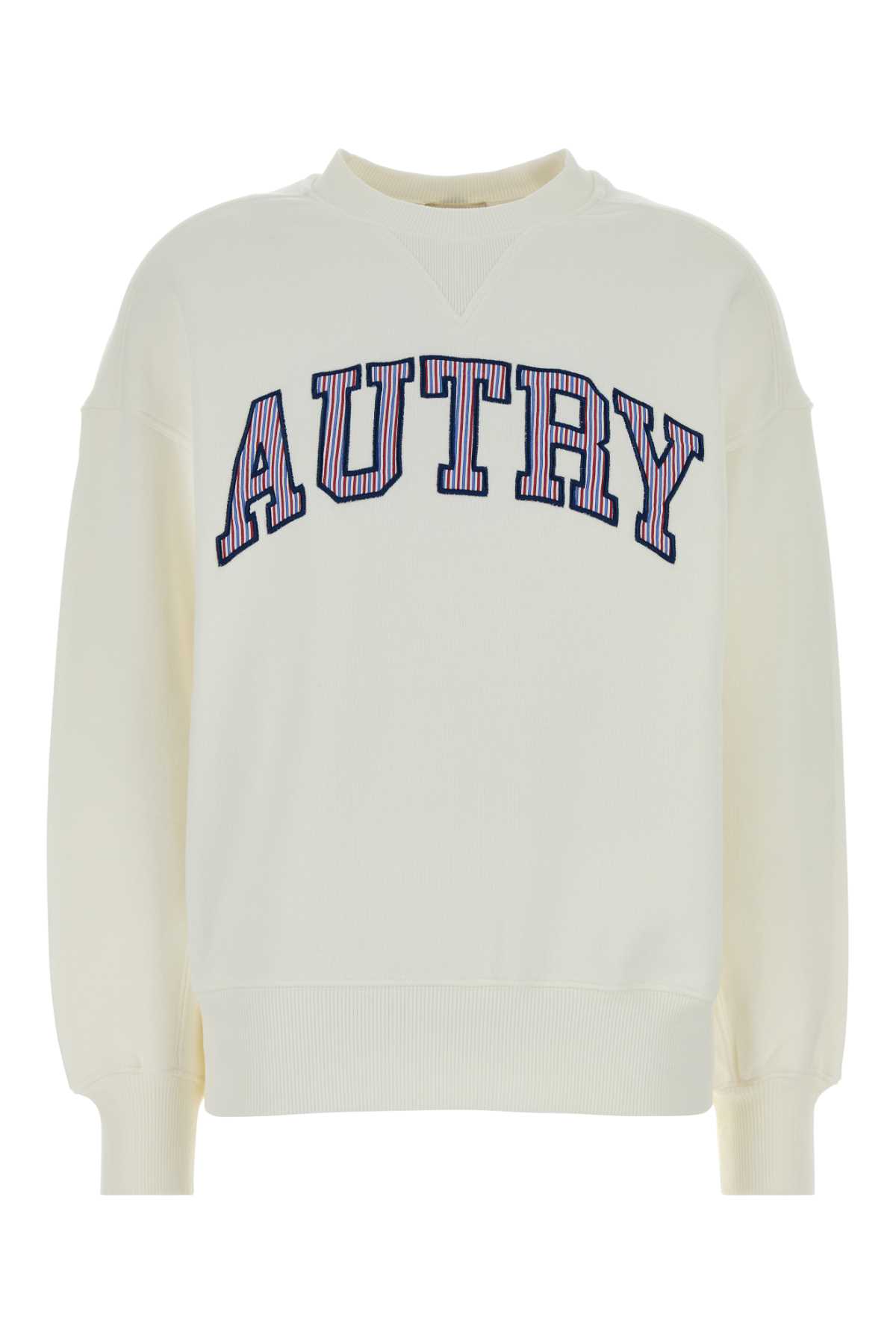 Autry White Cotton Sweatshirt