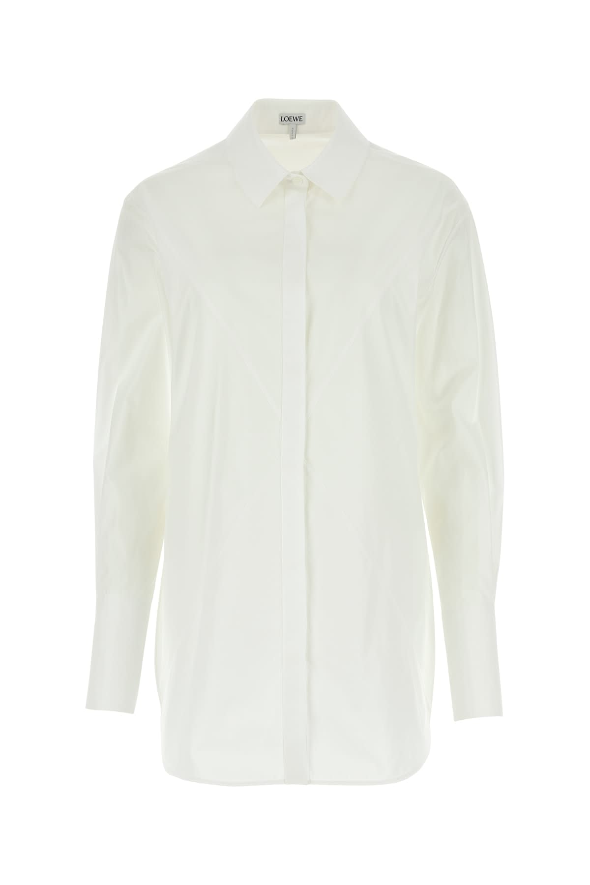 Loewe Camicia In Popeline Bianco  Donna In Opticwhite