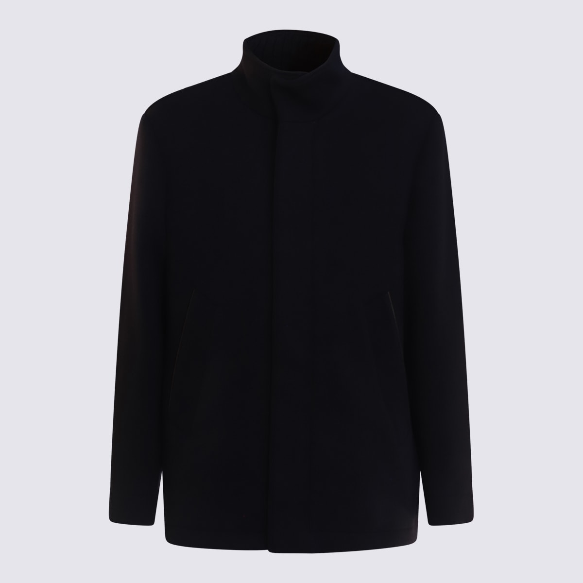 Shop Tod's Navy Blue Cotton Coat