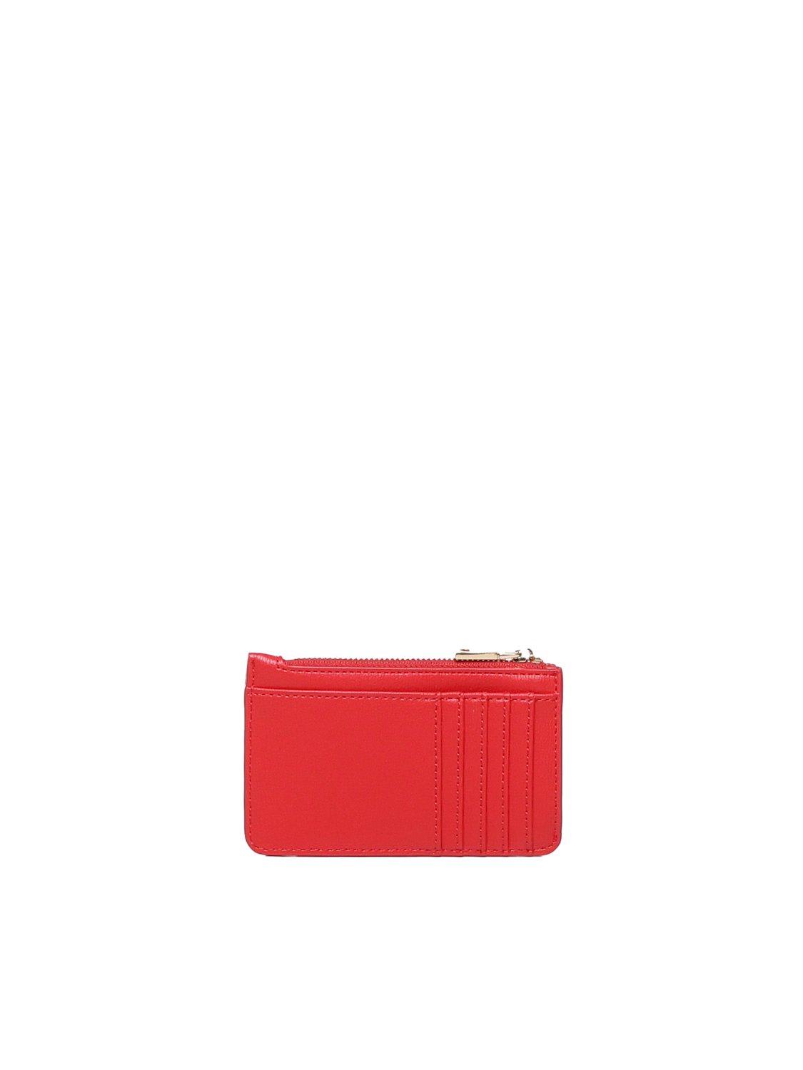 Shop Love Moschino Logo Lettering Zipped Wallet In Red