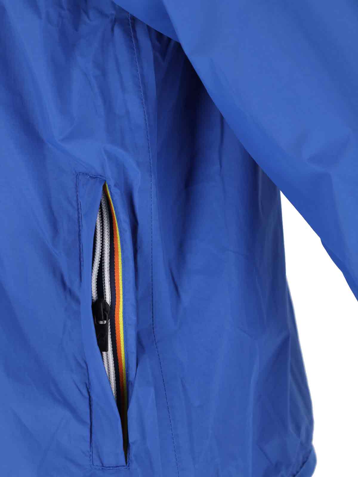 K-way Hooded Jacket With Adjustable Drawstring And Pockets In Blue
