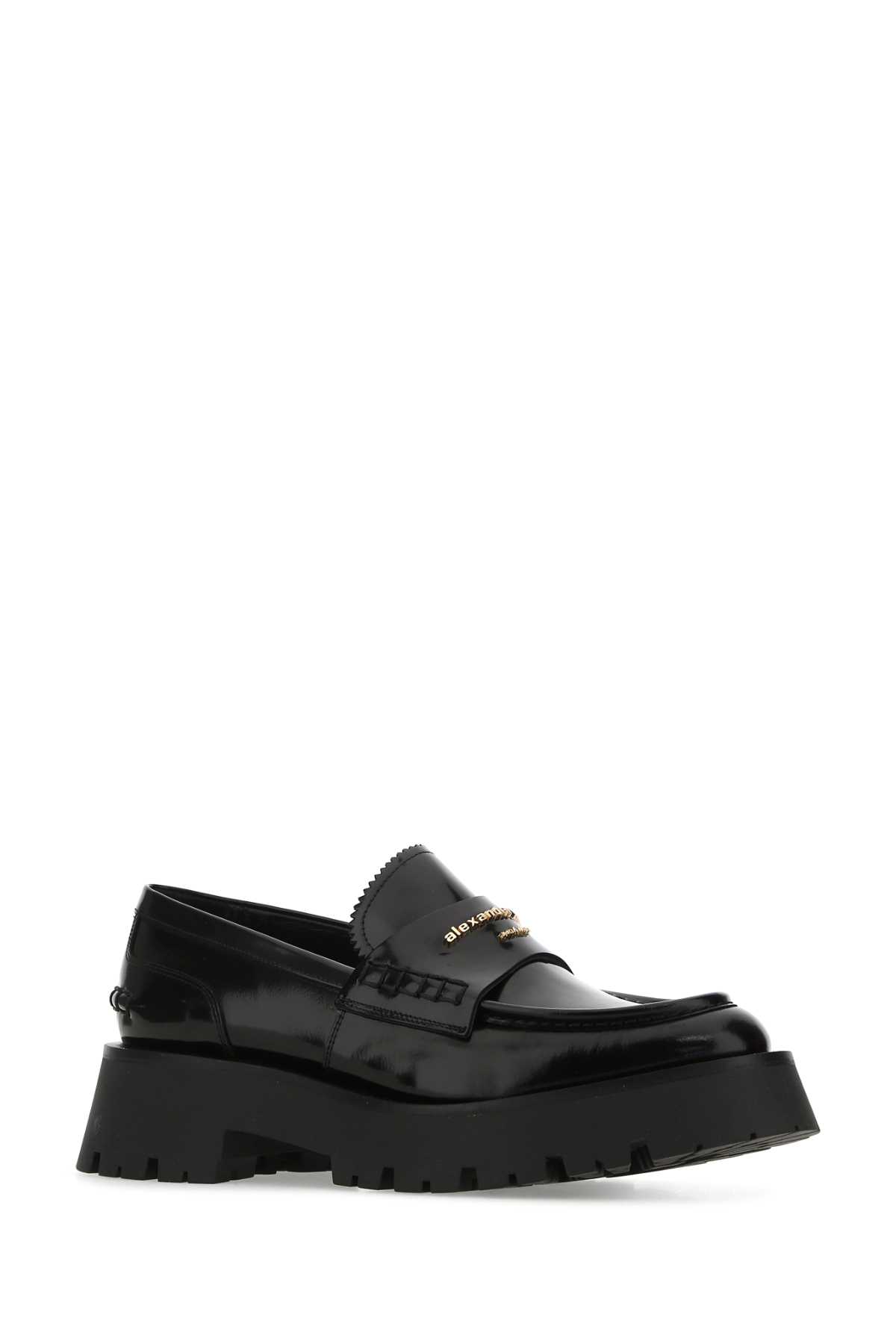 Alexander Wang Black Leather Carter Loafers In Black
