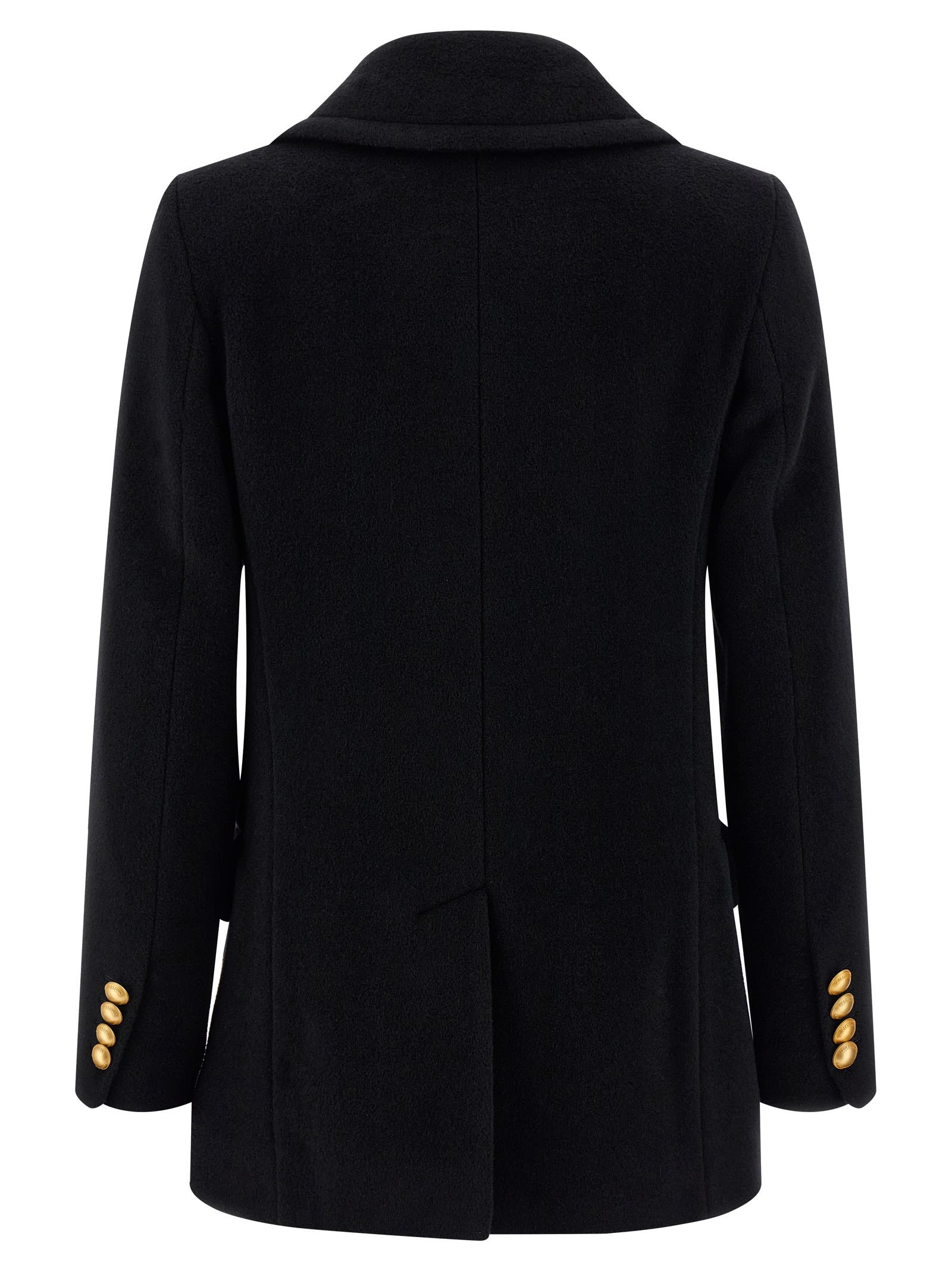 Tagliatore Double-breasted Metal-button Coat In Black