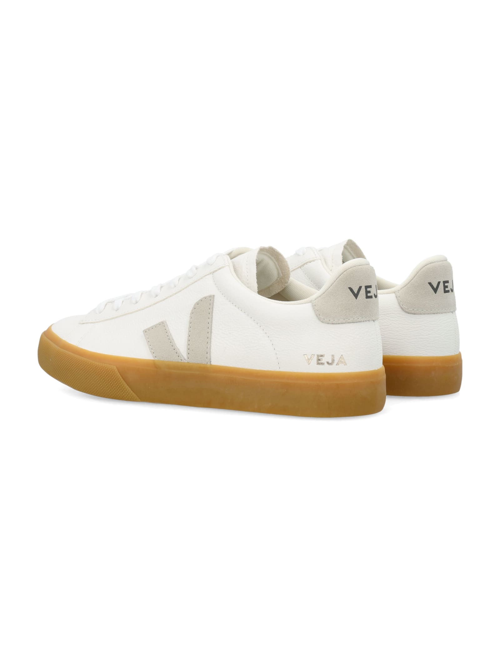 Shop Veja Campo Chromefree Leather Sneakers In Extra White Natural