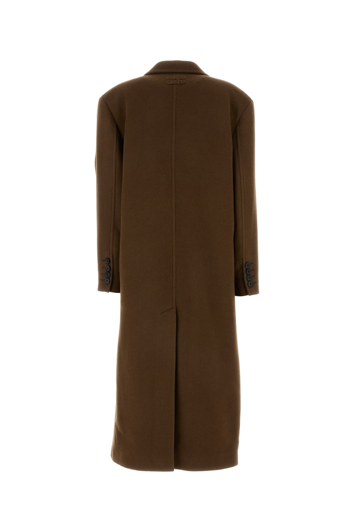 Miu Miu Virgin Wool Coat In Tabacco