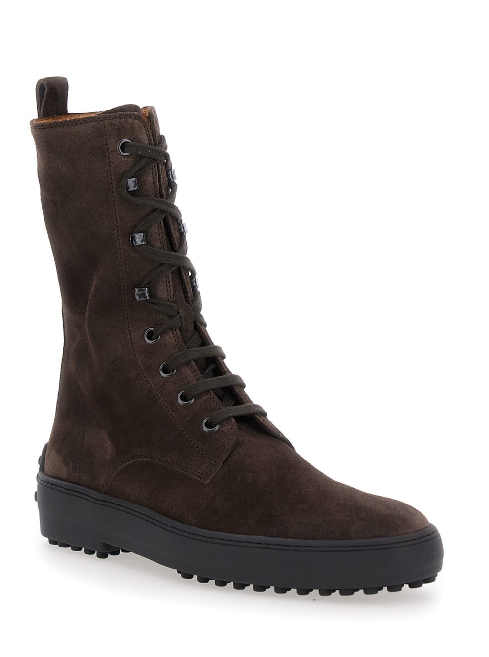 Tod's Brown Suede Winter Ankle Boots In Brown