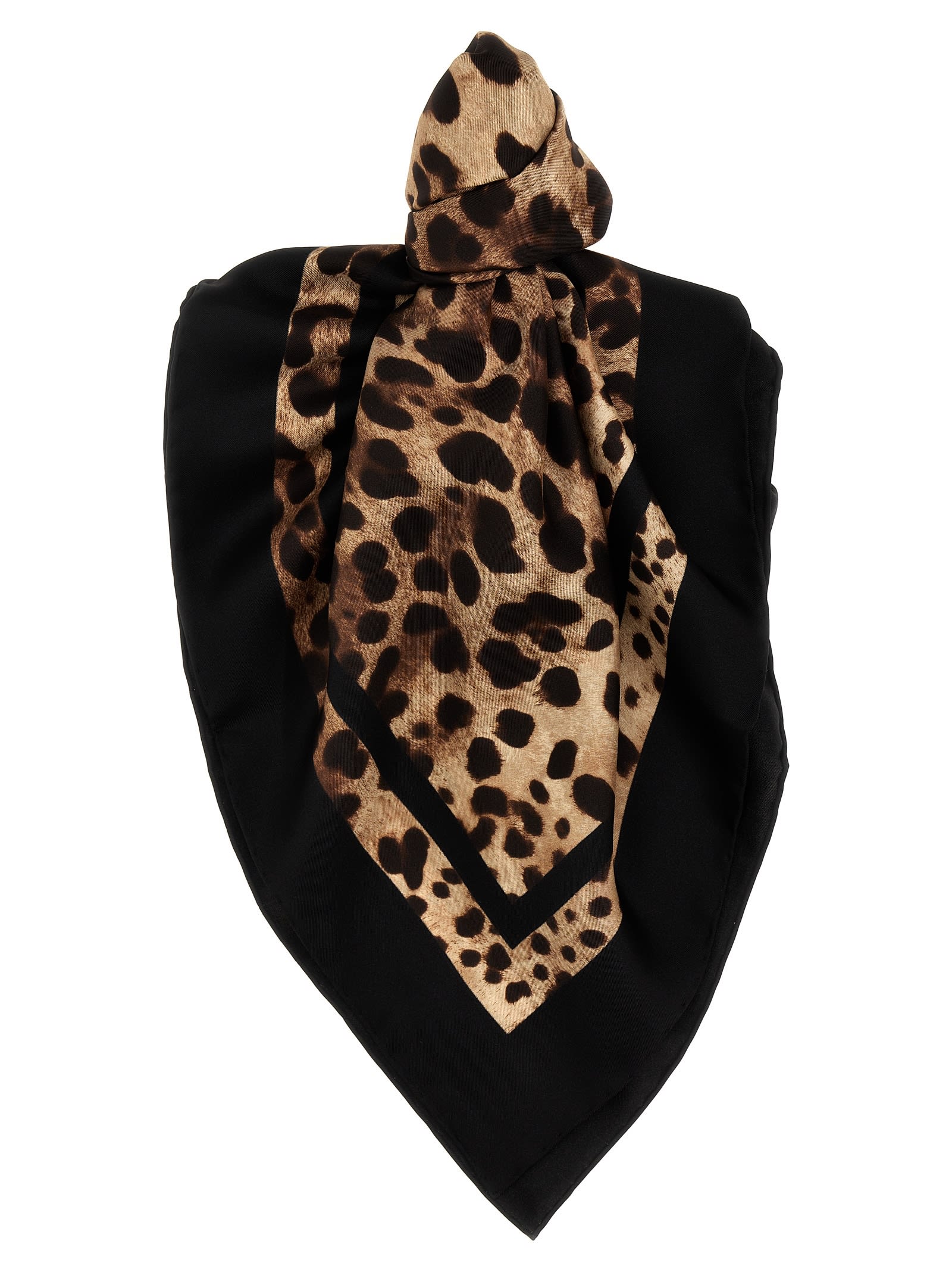 Shop Dolce & Gabbana Leopard Scarf In Multicolor