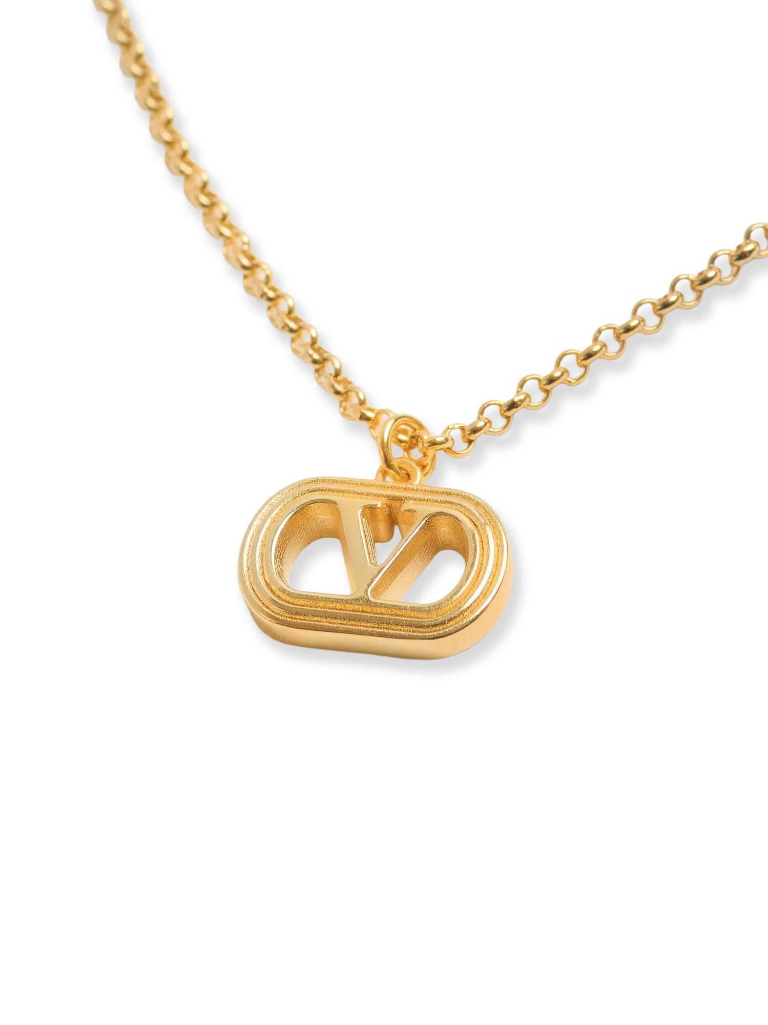 ネックレス・ペンダント Valentino Garavani Ovalette l necklace Valentino Garavani Ovalette Metal Necklace Logo Pendant In