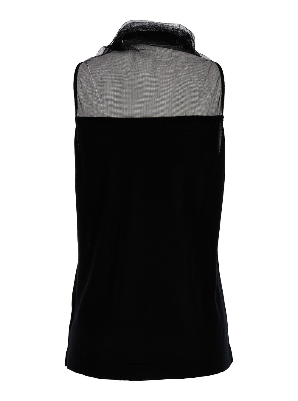 Shop Fabiana Filippi High Neck Black Top In Silk & Cashmere Blend Woman