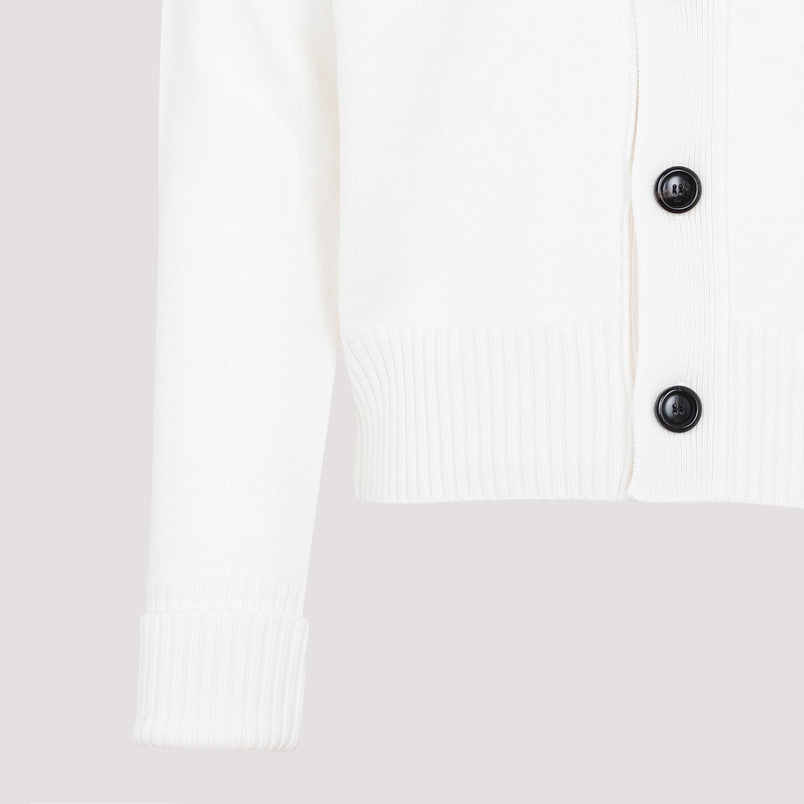 Shop Ami Alexandre Mattiussi Adc Wool Cardigan In Off White Red