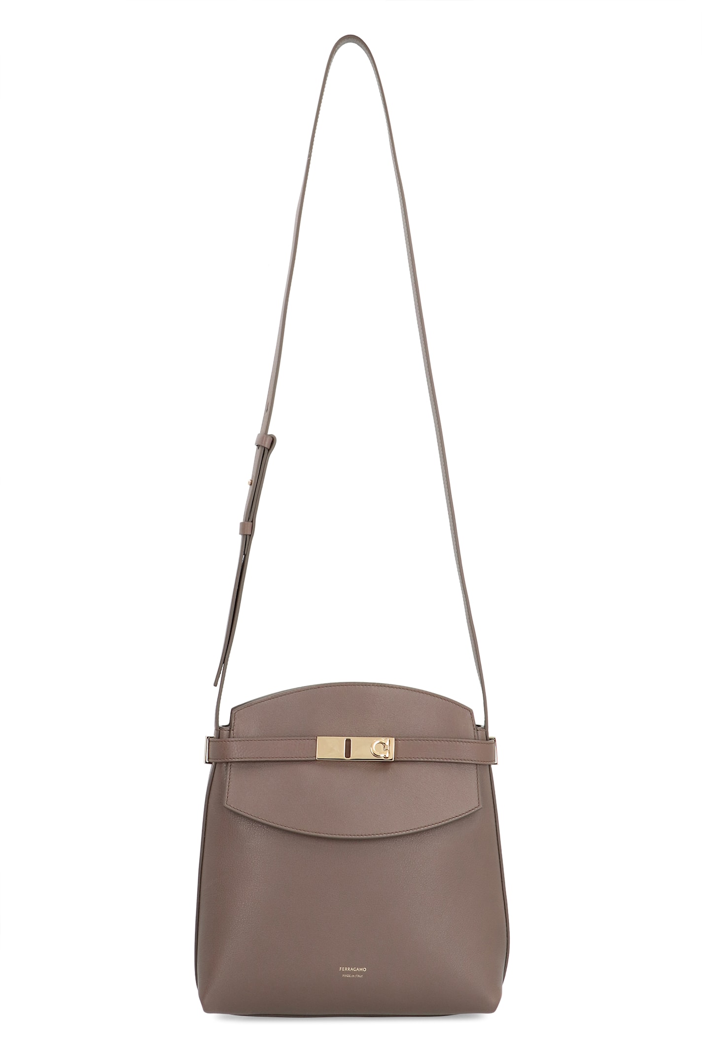 Shop Ferragamo Leather Crossbody Bag In Brown