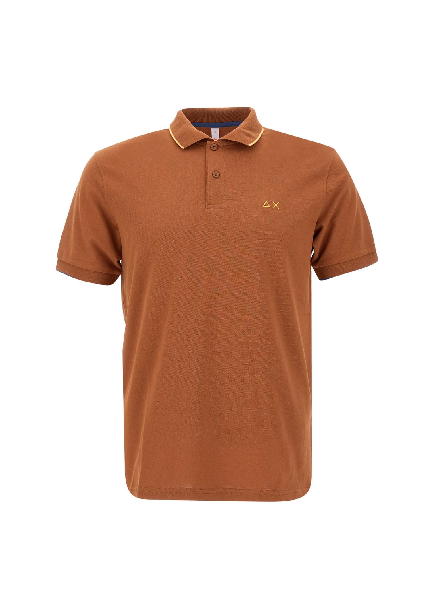 Shop Sun 68 Small Stripe Cotton Polo Shirt In Brown
