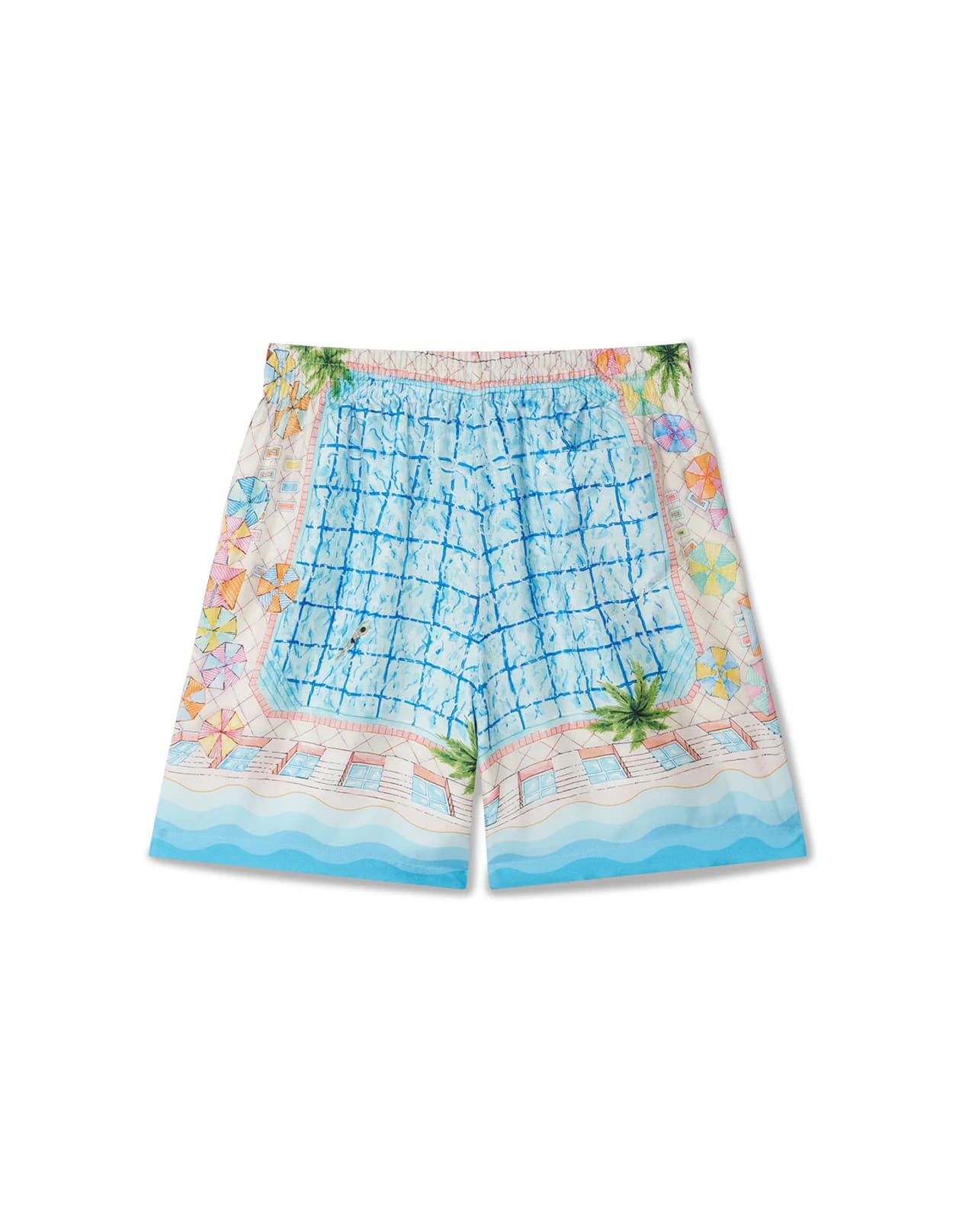 Shop Casablanca Le Plongeon Silk Shorts In Multicolour