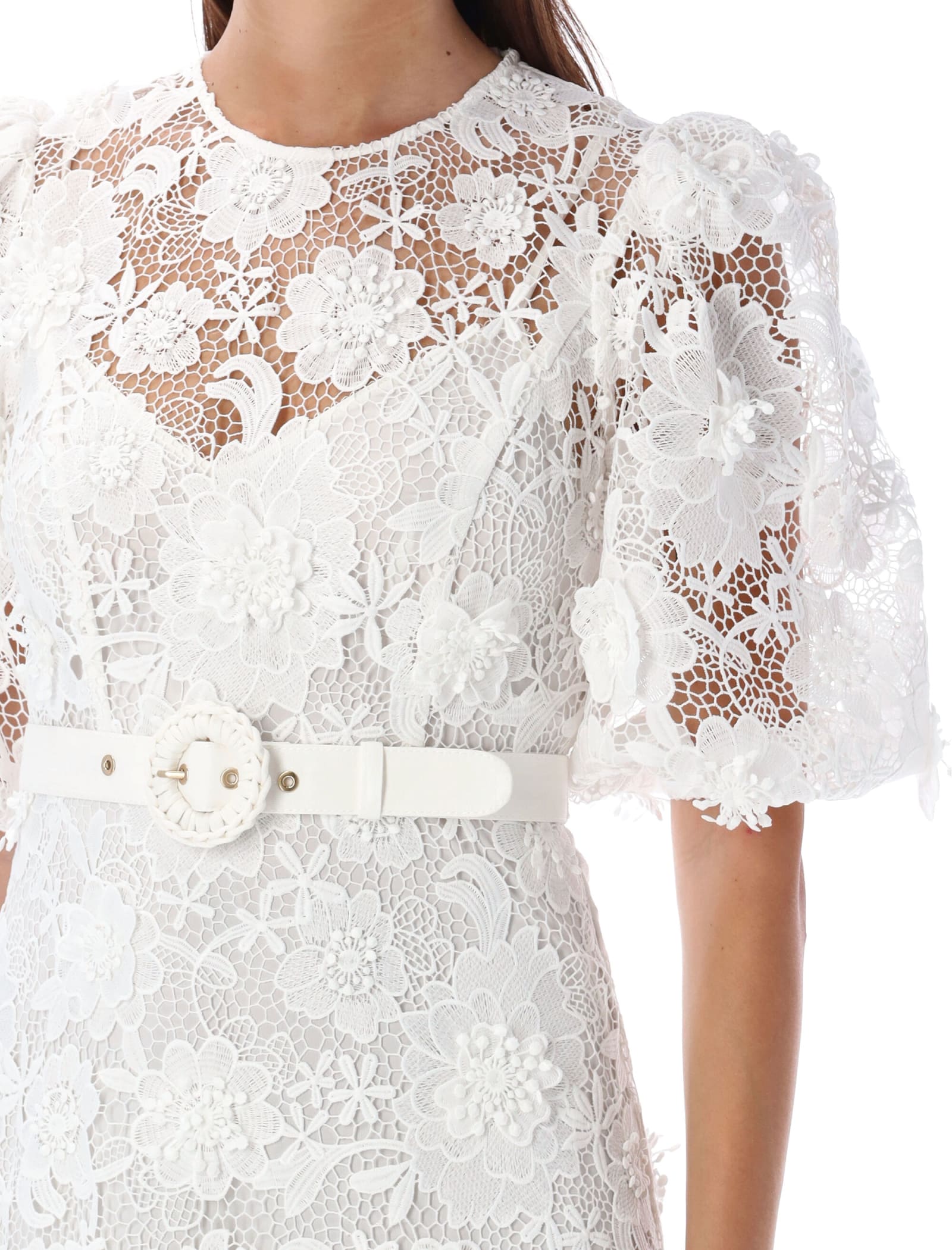 Shop Zimmermann Lace Flower Wedding Dress In Ivory