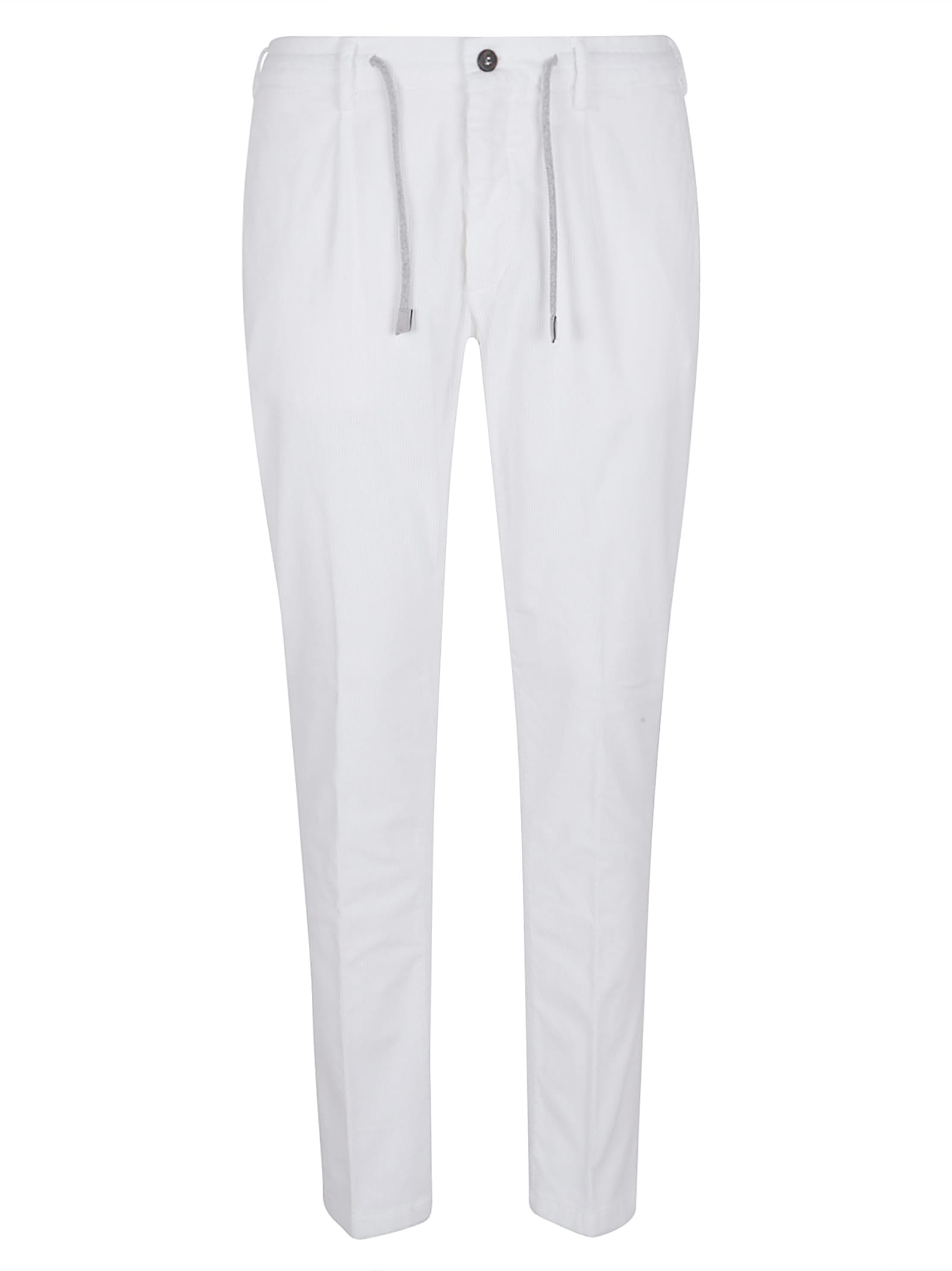 Eleventy Drawstring Waist Casual Pants In White