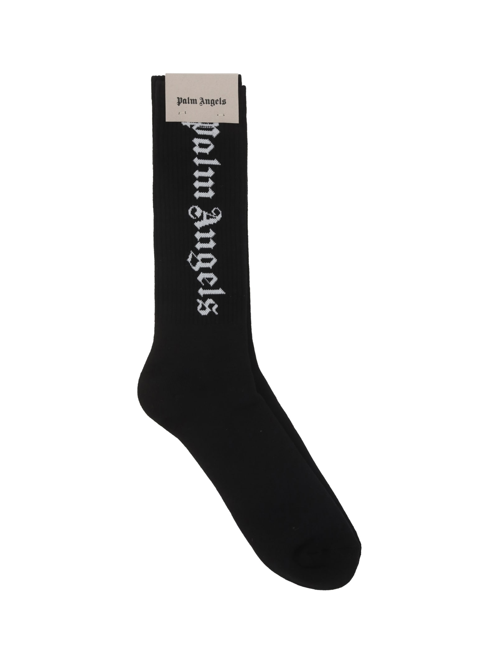 Shop Palm Angels Socks In Black Whit