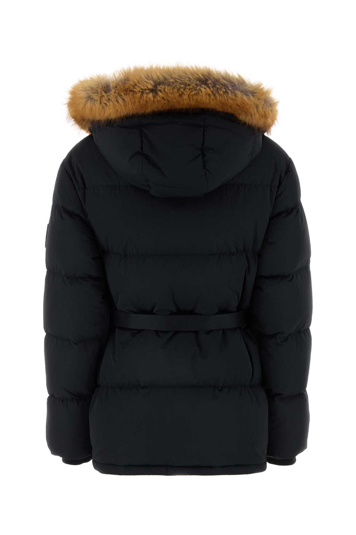 Shop Burberry Black Nylon Down Jacket In Blacksnugipcheck