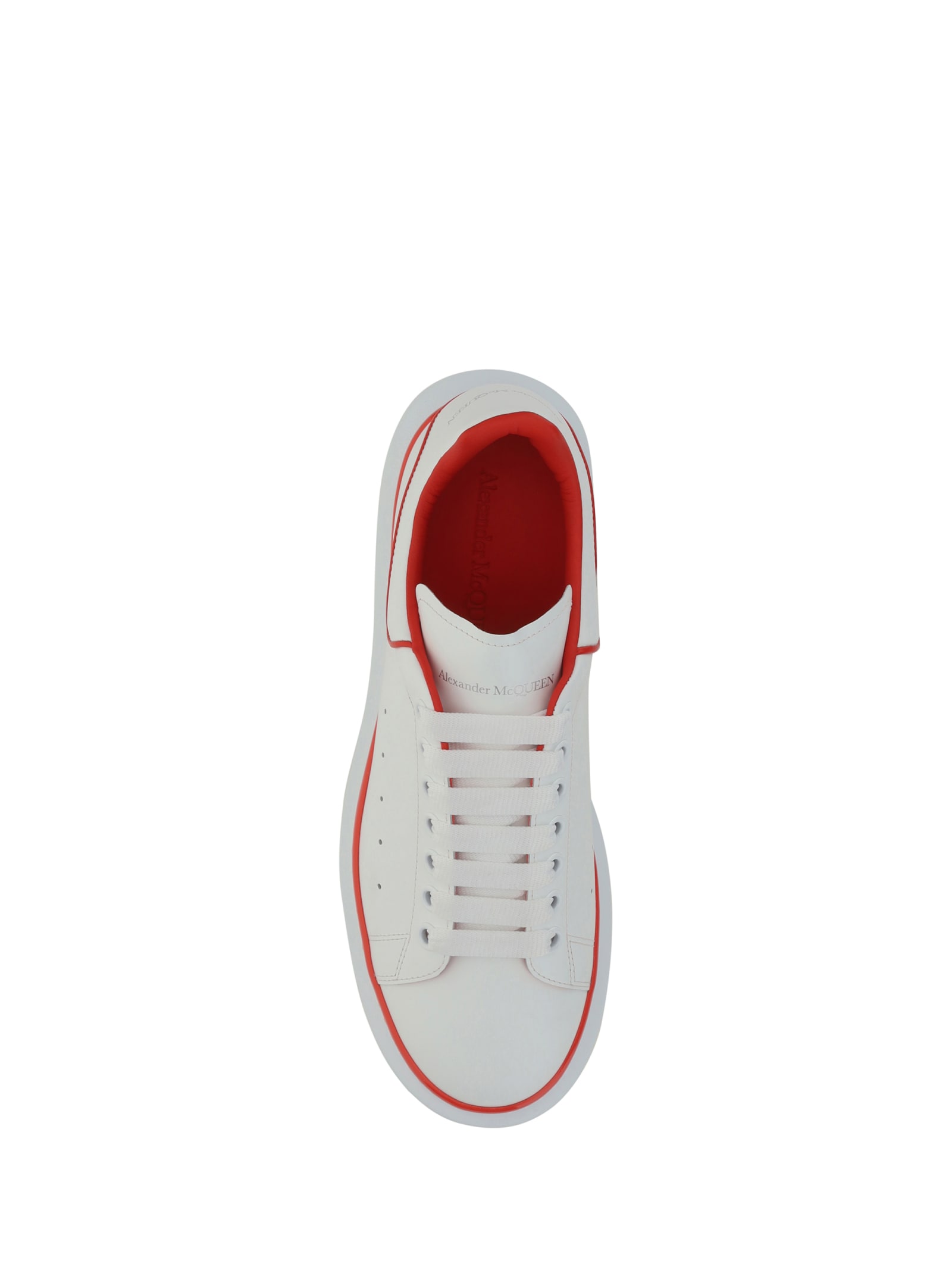 Shop Alexander Mcqueen Sneakers In White/tulip Red