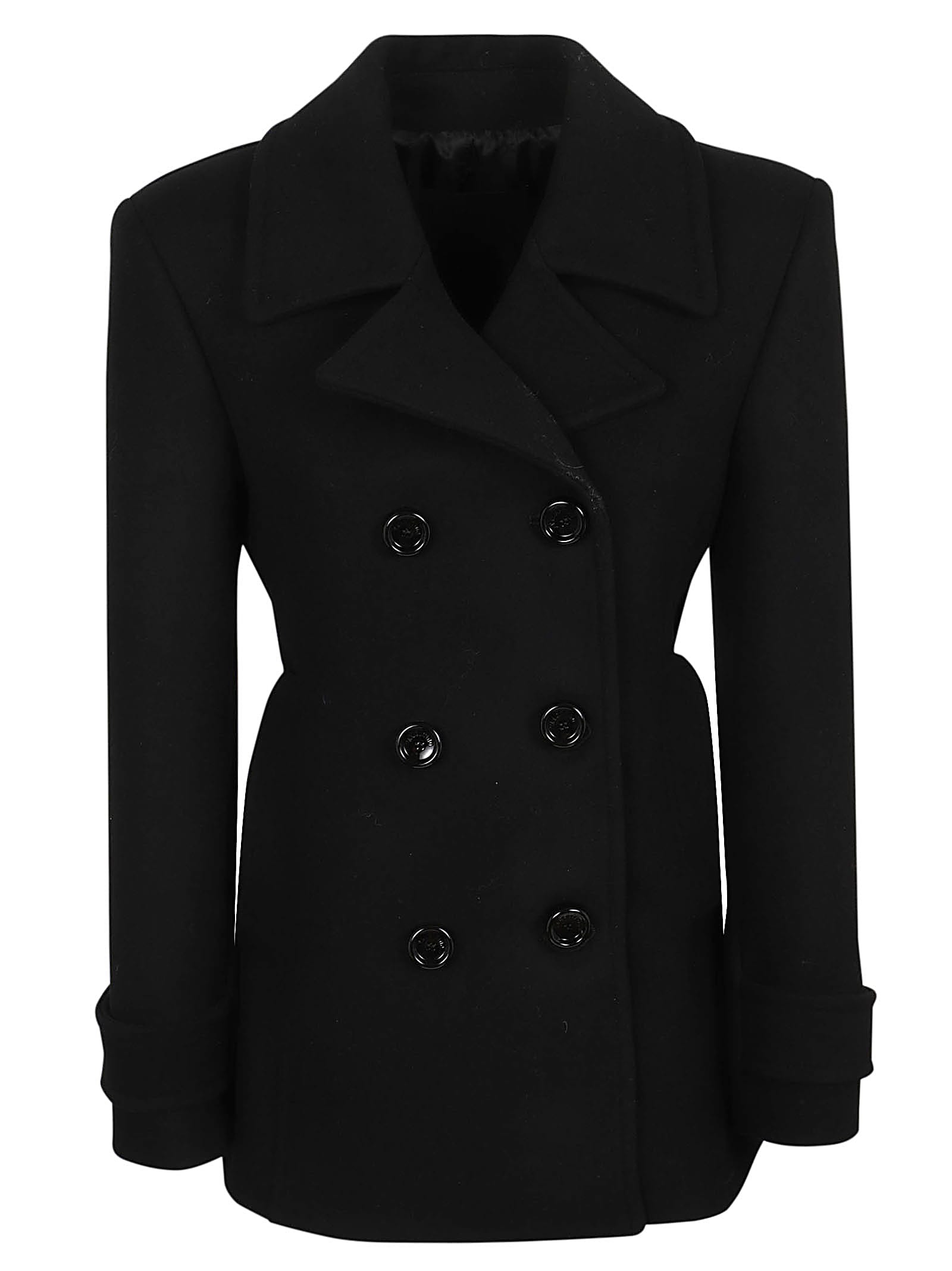 Shop Valentino Caban Solid Compact Coat In No Nero