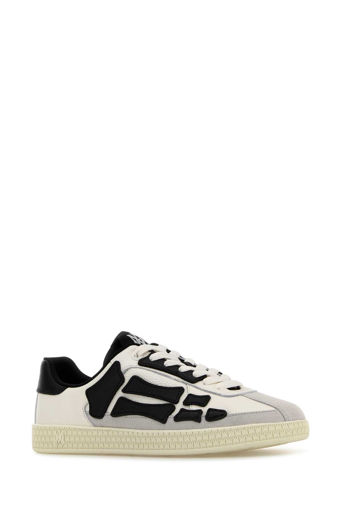 Amiri Multicolor Leather And Suede Pacific Bones Sneakers In Brown