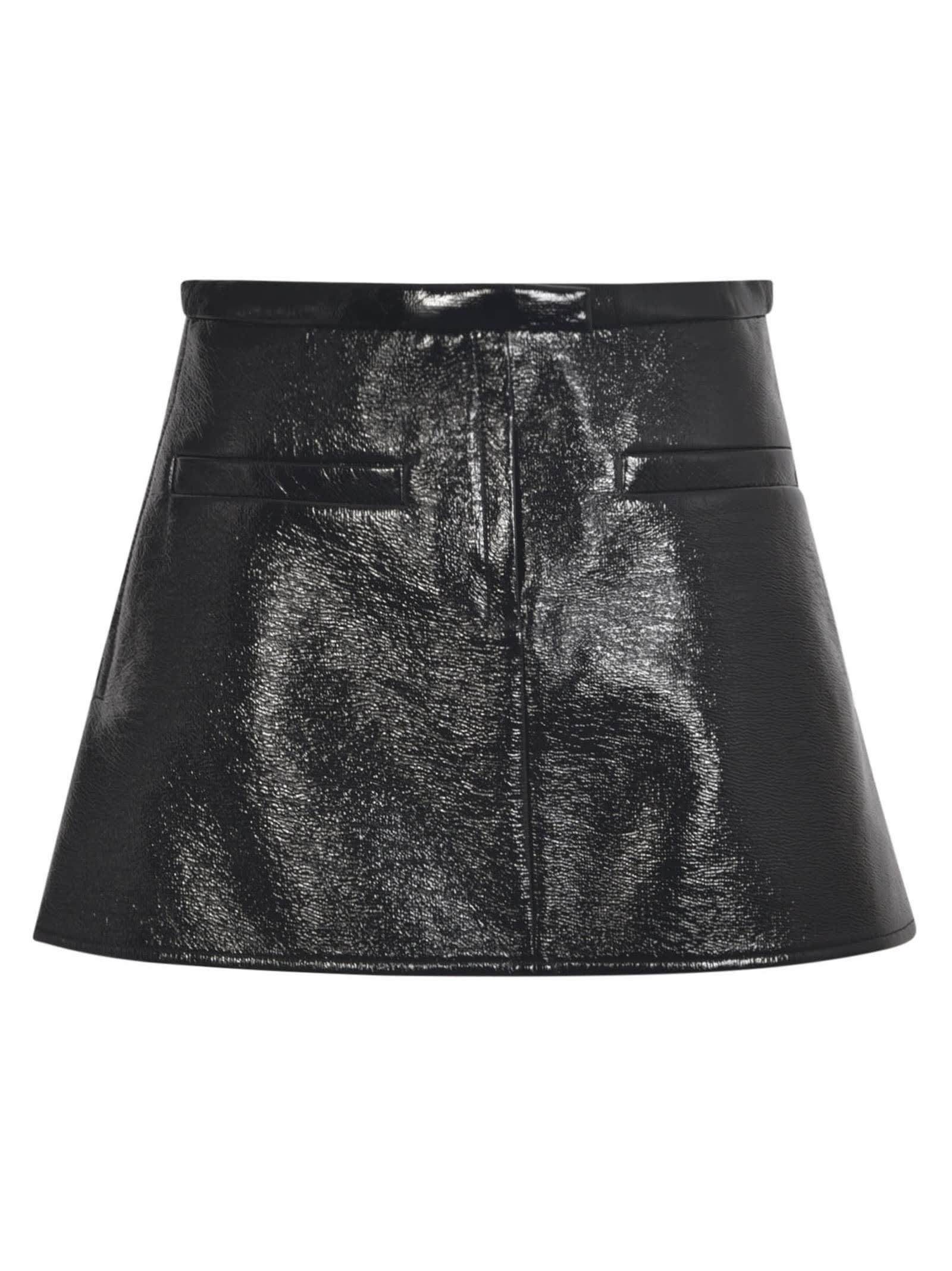 Shop Courrèges Vinyle Mini Skirt In Black