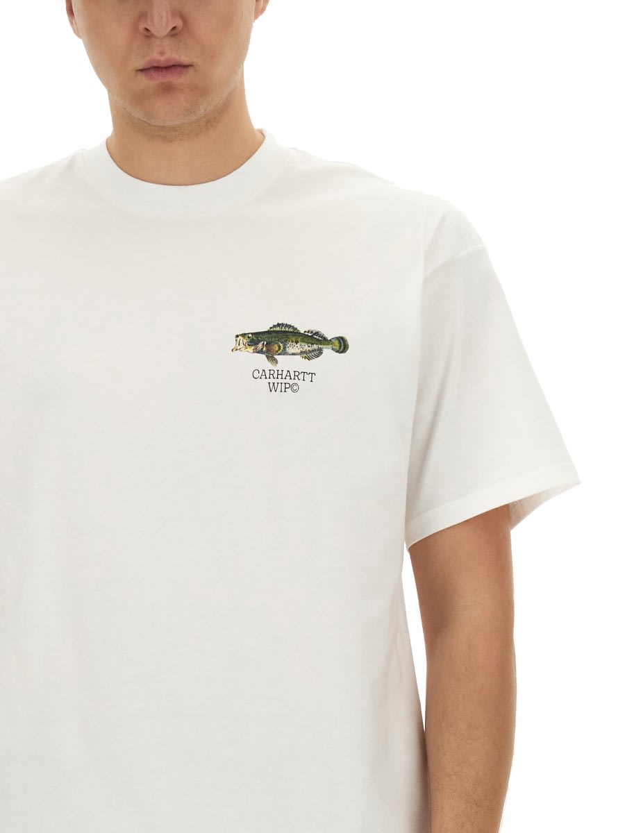 Shop Carhartt T-shirt Fish In White