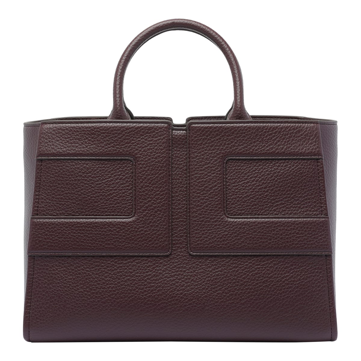 Elisabetta Franchi Leather Textured Shoulder Bag With 2 Handles In Purple
