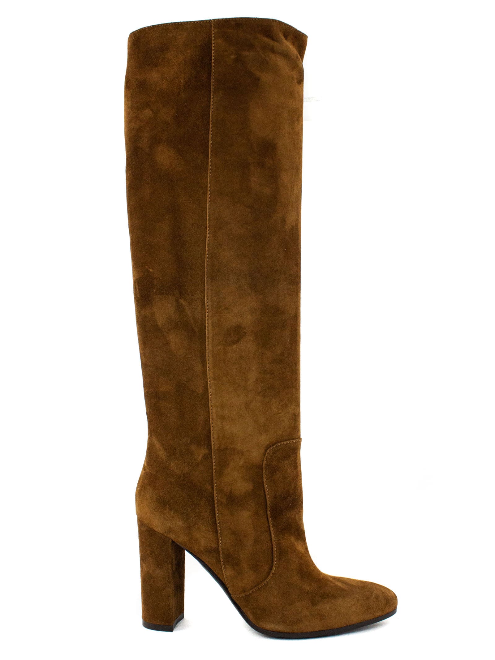 Via Roma 15 Brown Suede High Boot