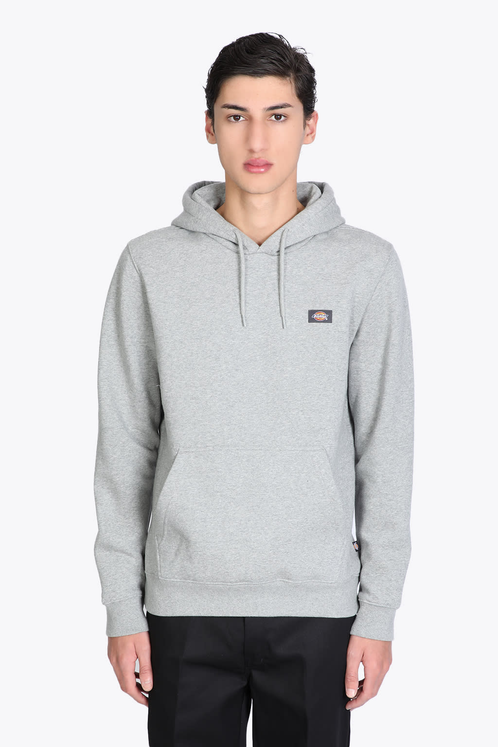 Dickies Oakport Hoodie Grey cotton hoodie with chest logo - Oakport hoodie
