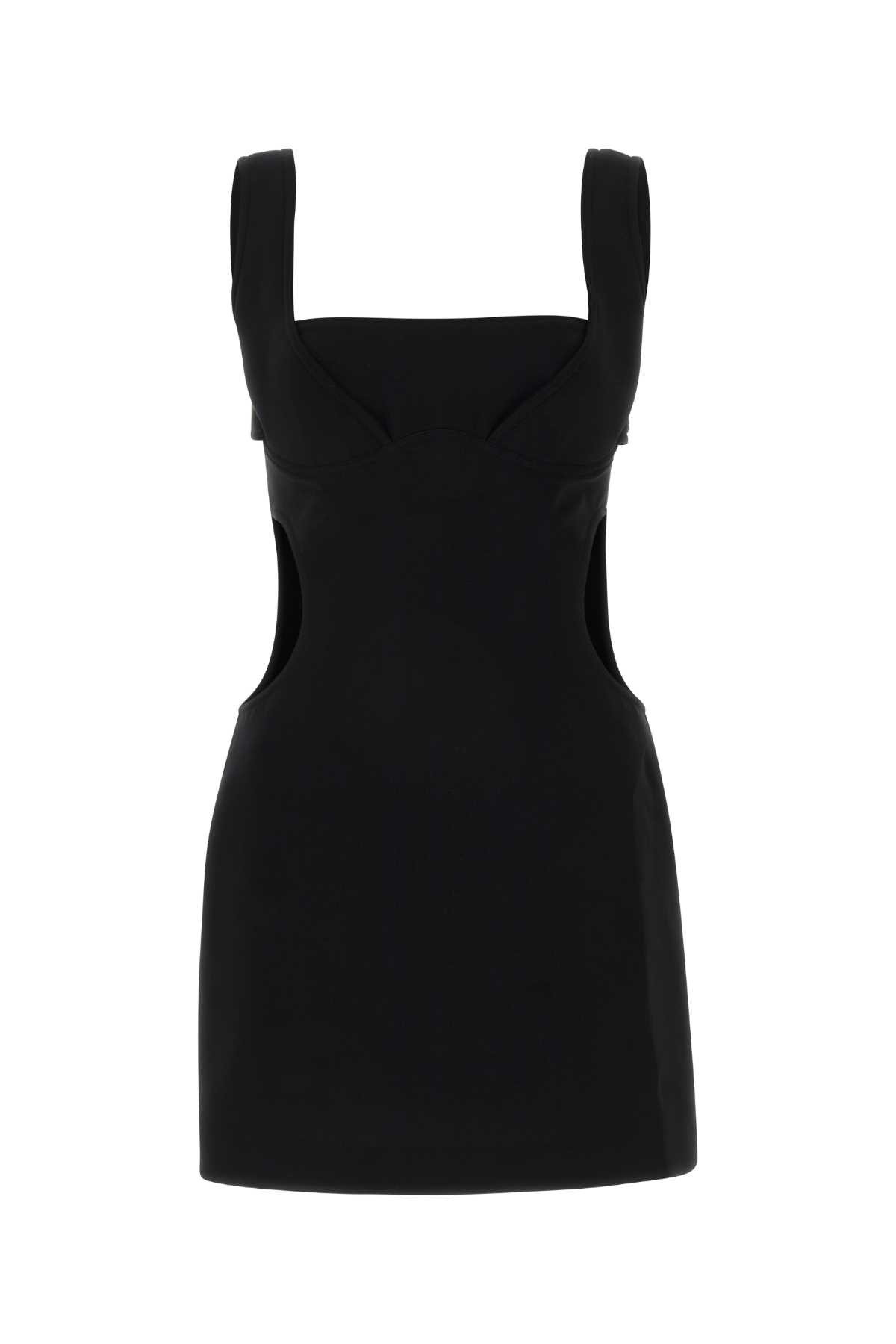 Black Polyester Blend Mini Dress