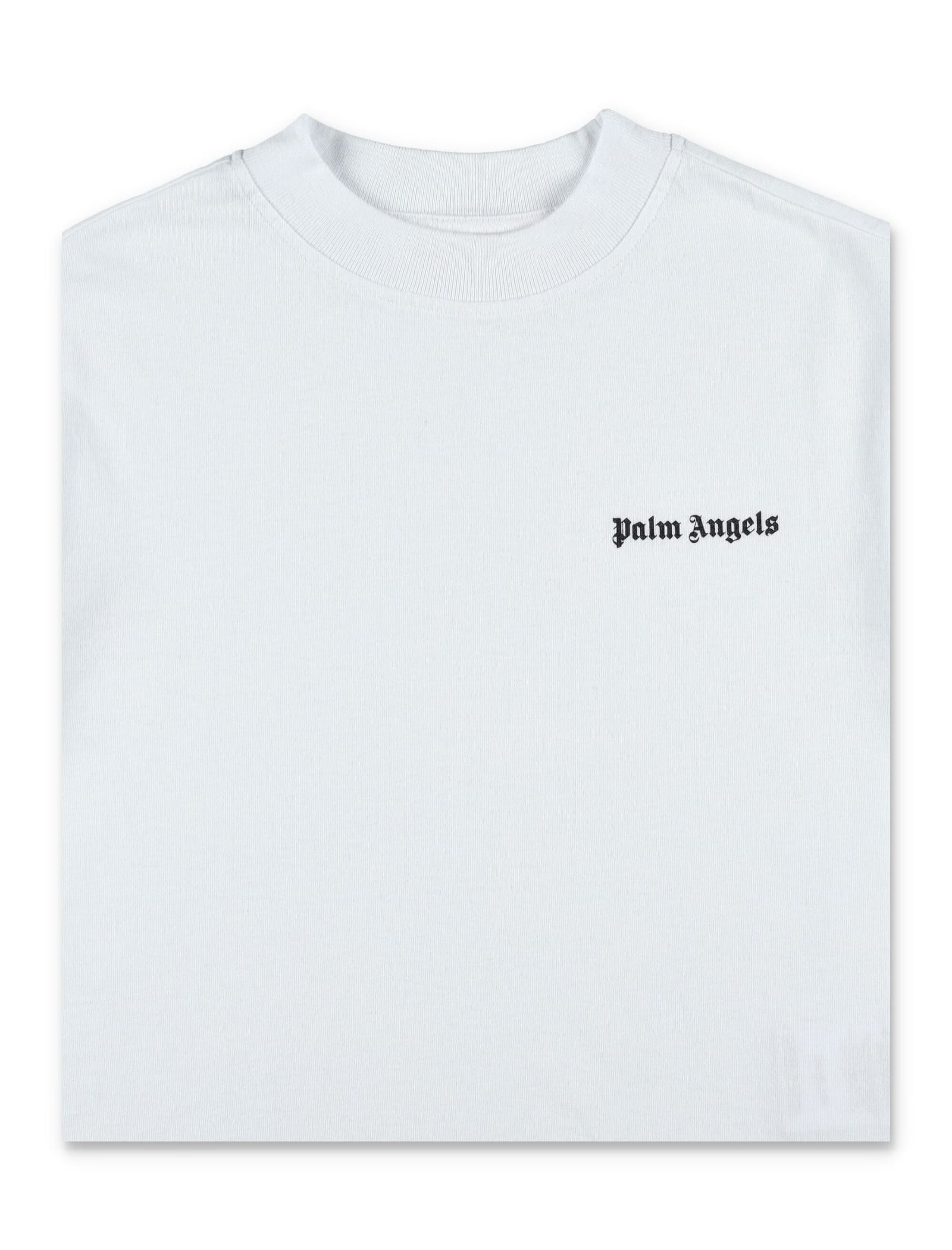 Shop Palm Angels Basic T-shirt In White Blac