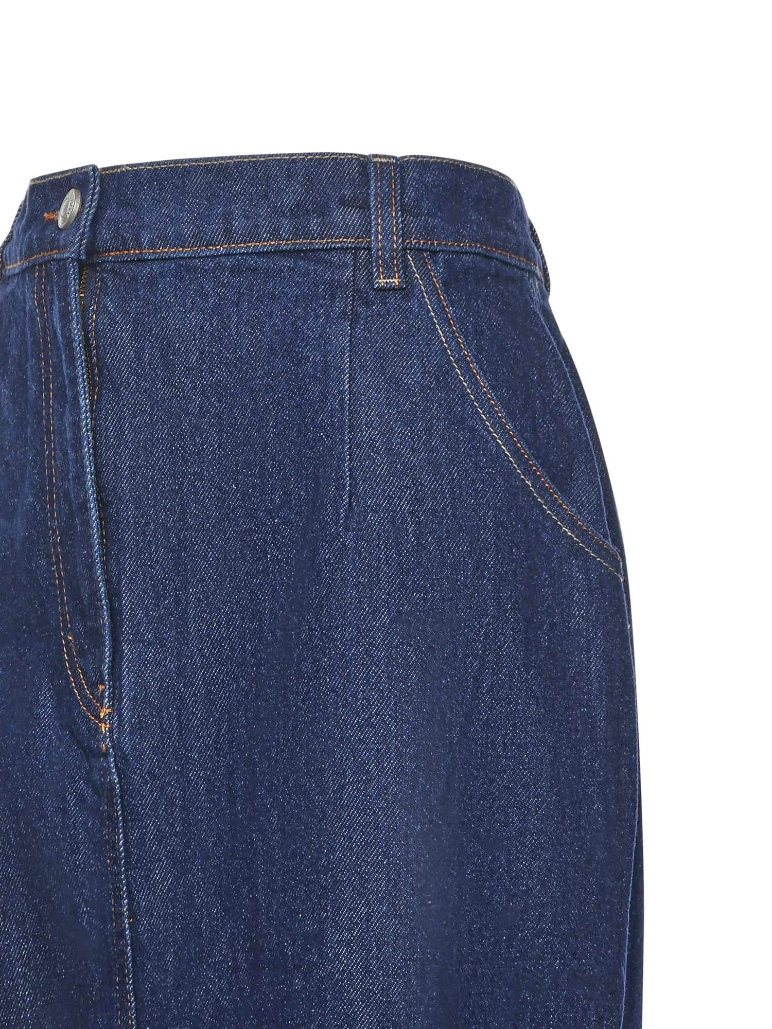 Magda Butrym Long Denim Skirt In Blue