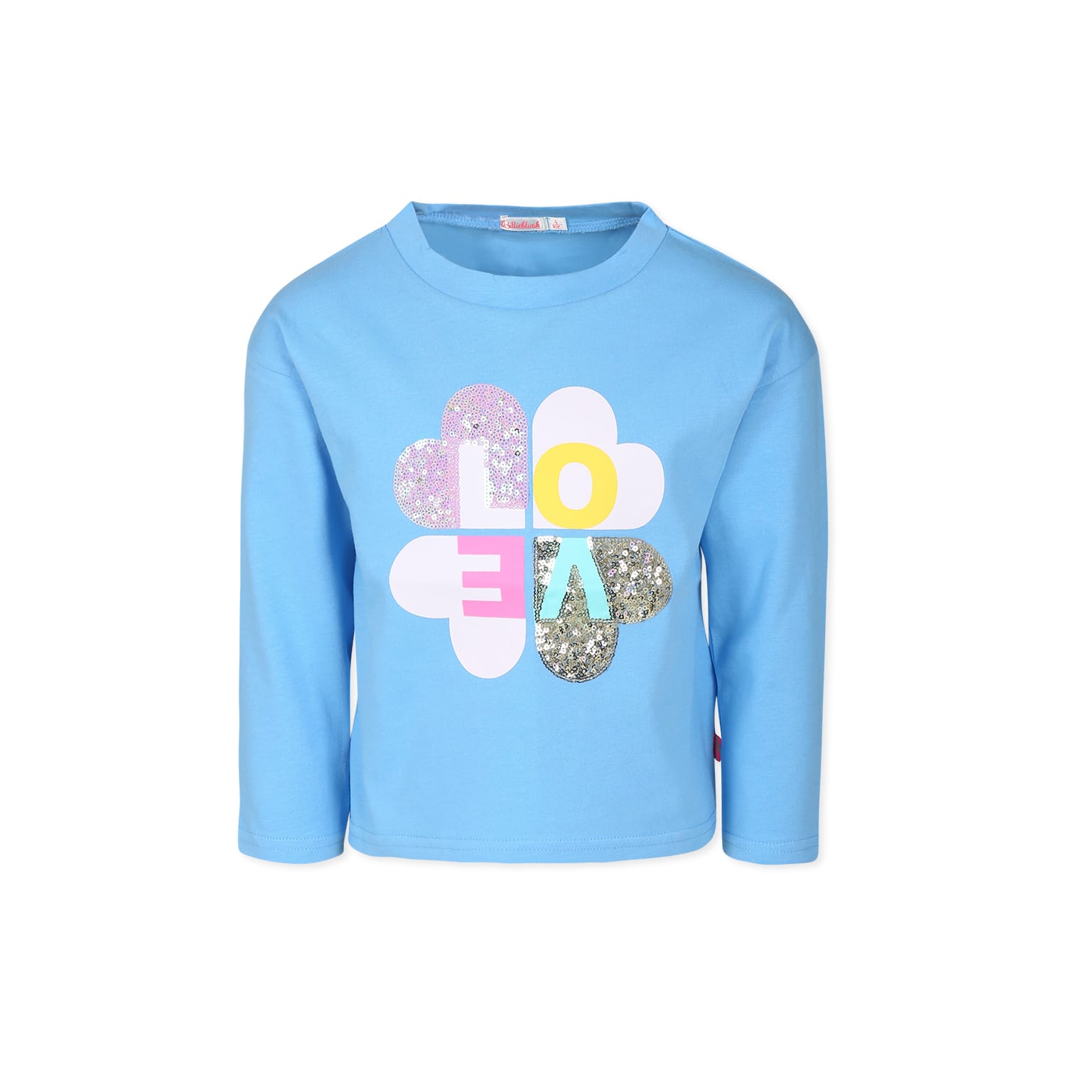 Billieblush Slogan-print T-shirt In Light Blue