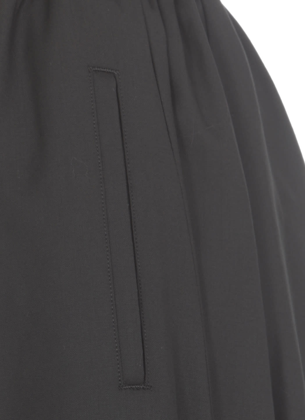 Shop Yohji Yamamoto Wool Skirt In Black