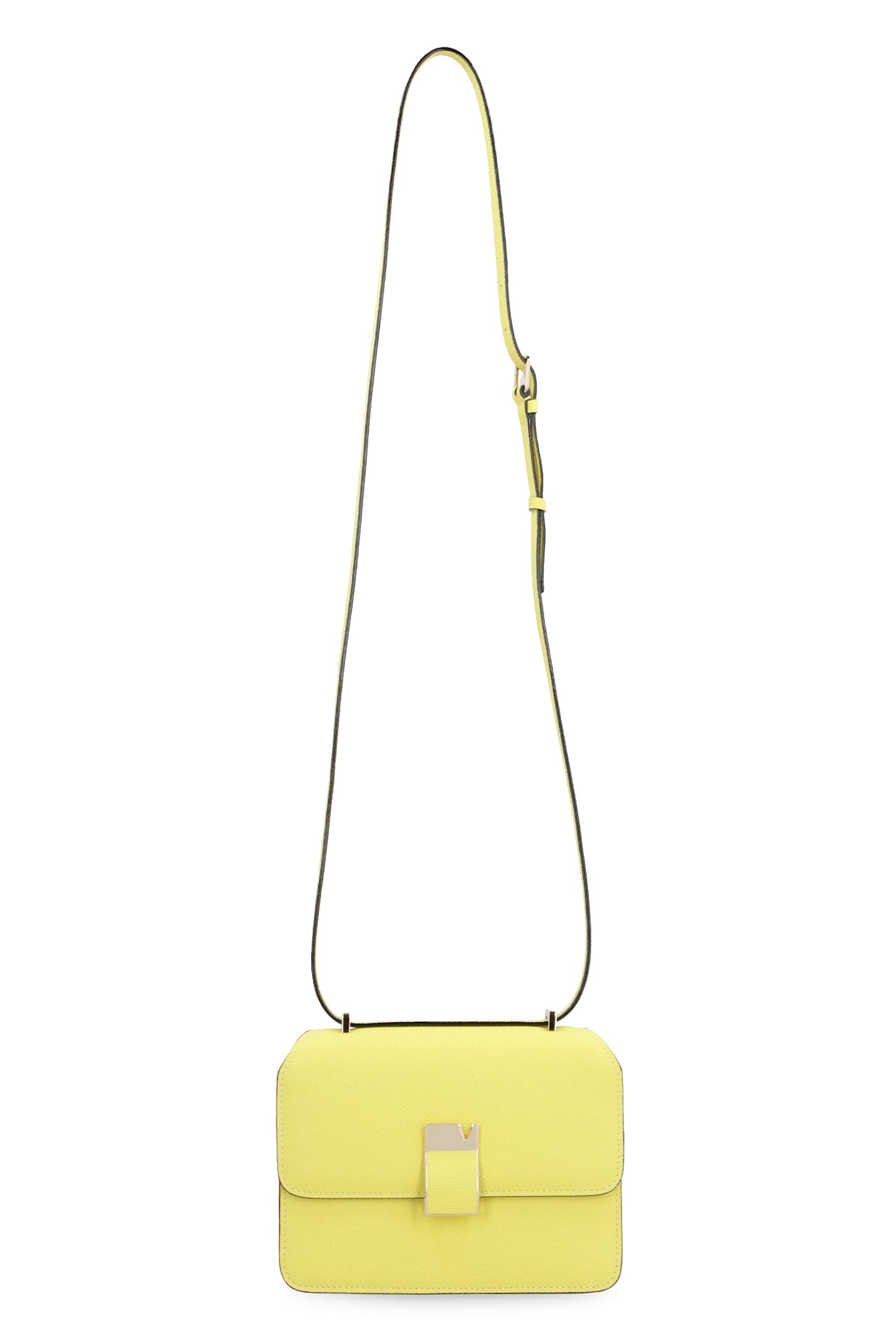 Valextra Mini Leather Crossbody Bag Nolo In Yellow