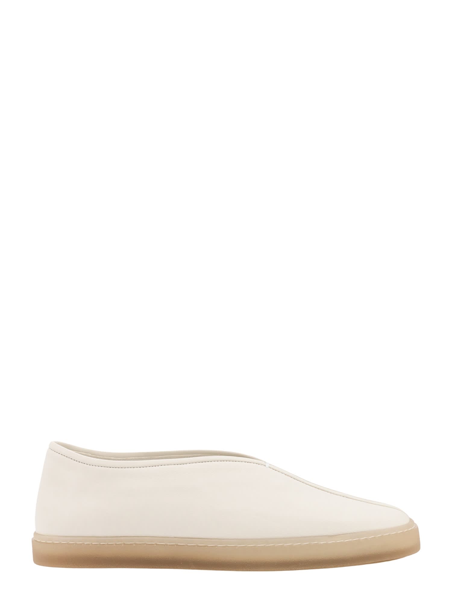 Shop Lemaire Piped Sneakers In Clay White