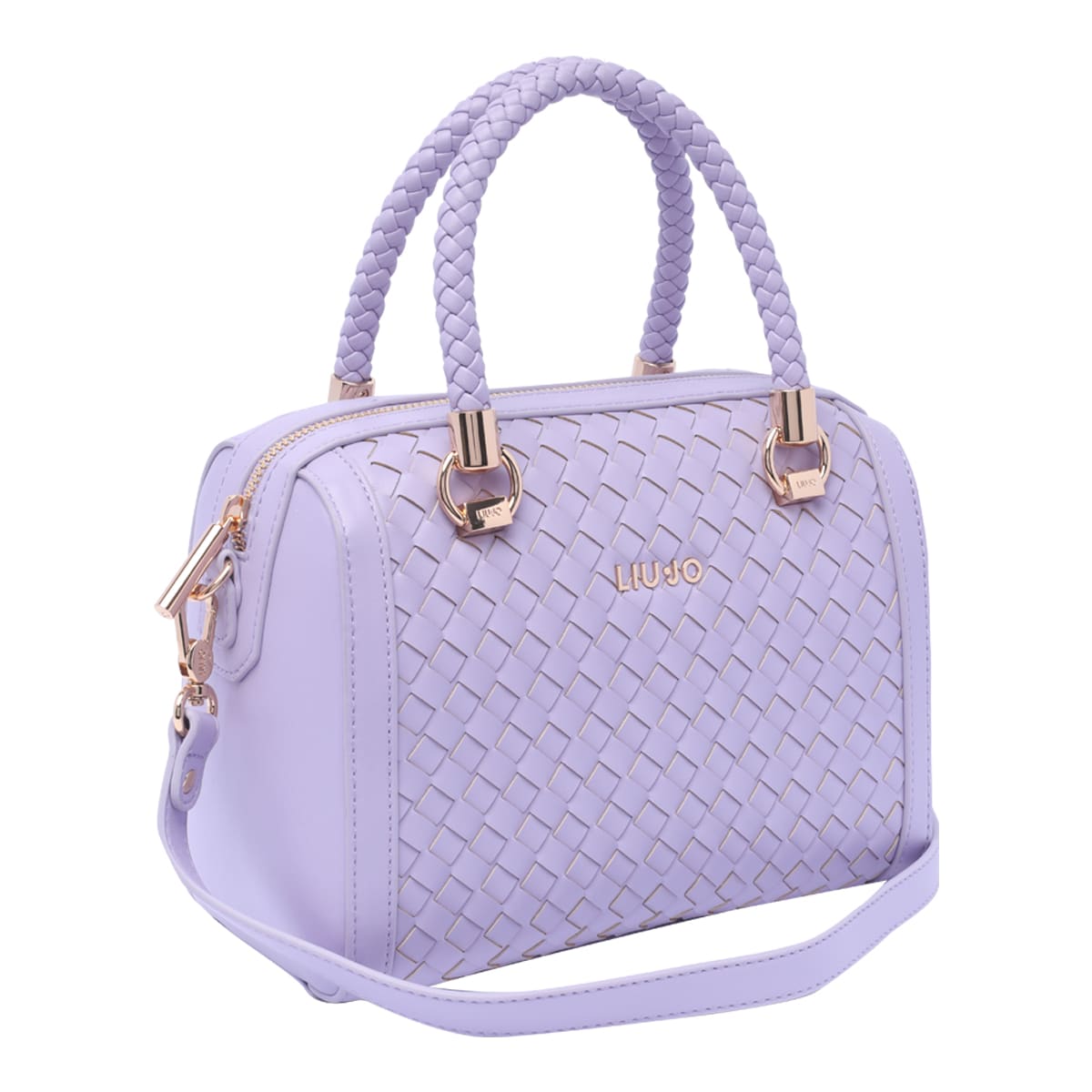 Shop Liu •jo Logo Handbag In Purple