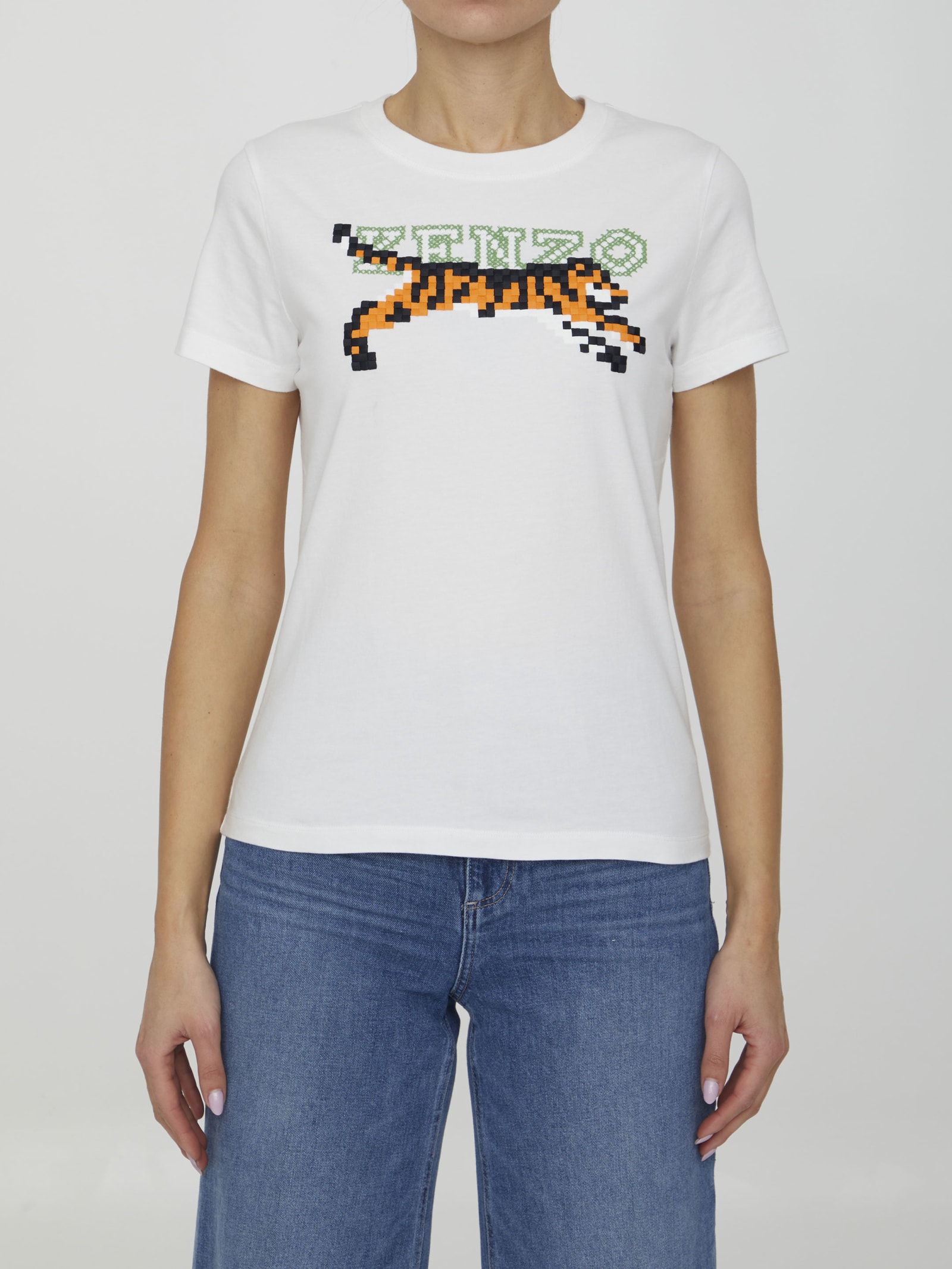 Kenzo Embroidered White T-shirt
