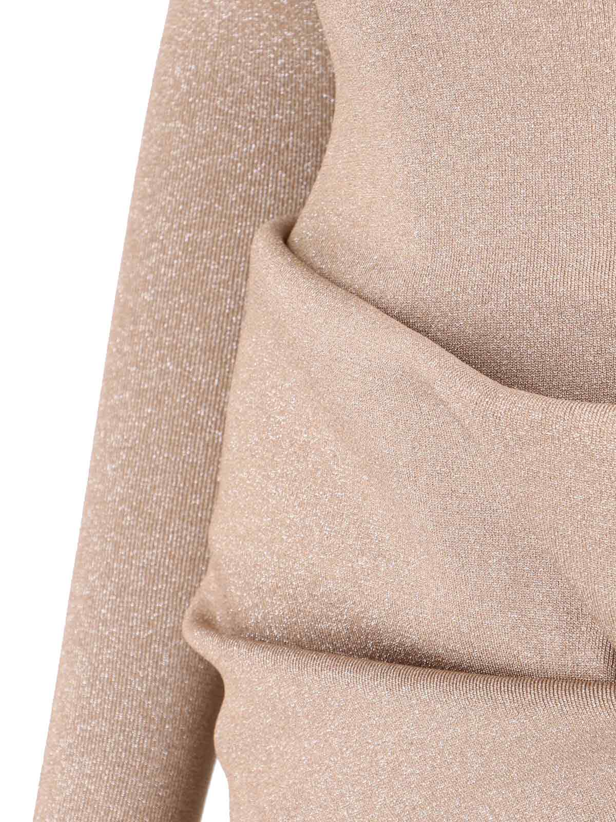 Max Mara Ribbed Maxi Dress With Round Neckline And Deep V-back In Neutral