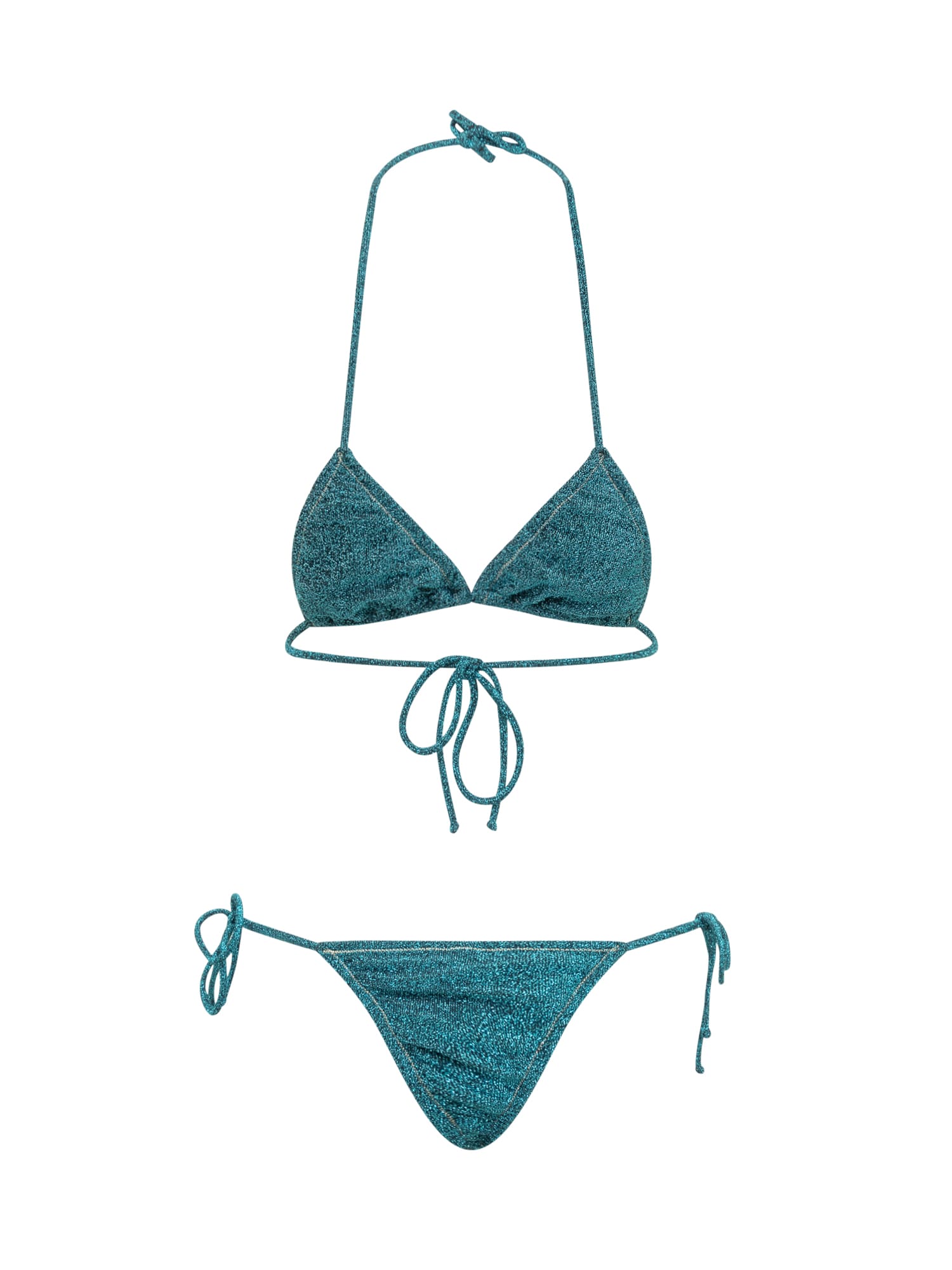 Shop Reina Olga Two-piece Swimsuit In Blue Lurex