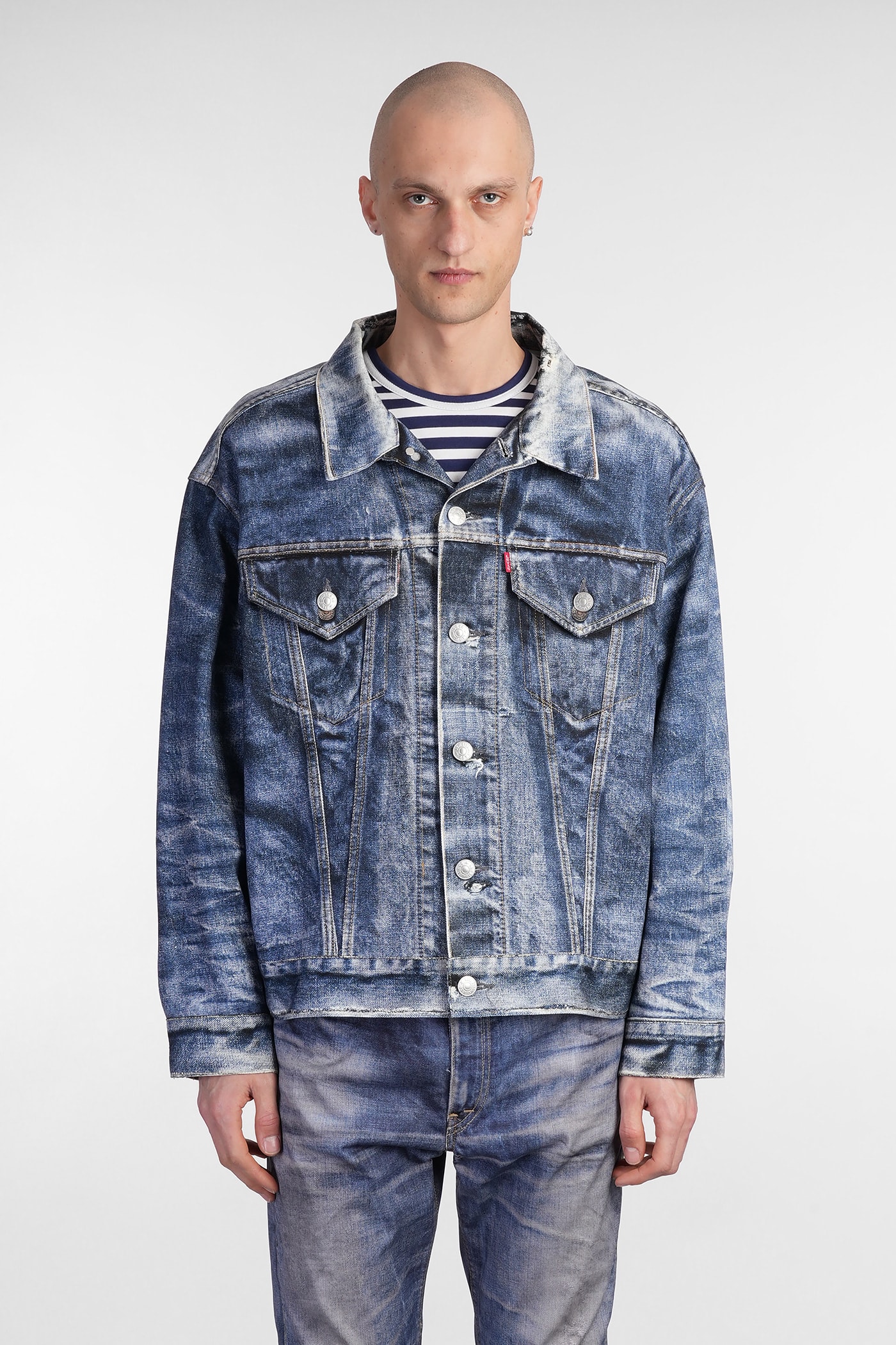 Denim Jackets In Blue Cotton