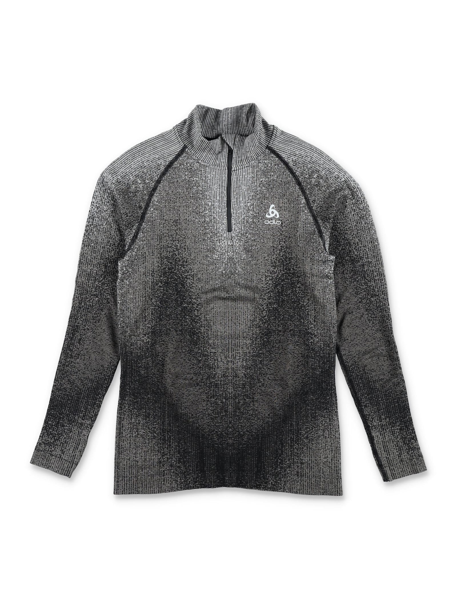 Odlo Black Textured Zip-up Sweatshirt In Black