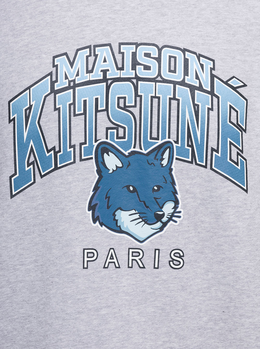 Shop Maison Kitsuné Crewneck Sweatshirt With College Logo Print In Grey Cotton Man
